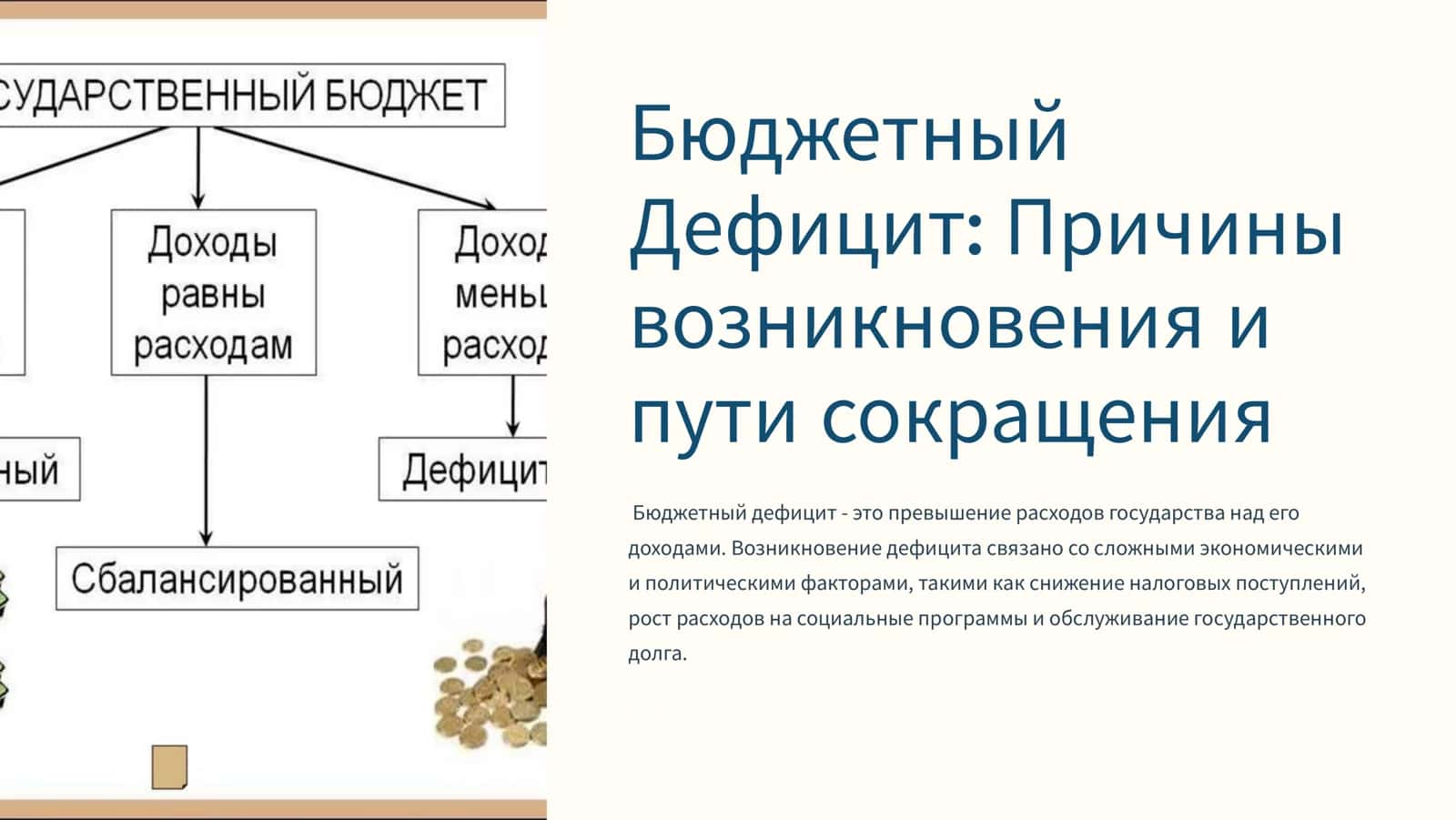 Бюджетный Дефицит Причины возникновения и пути сокращения