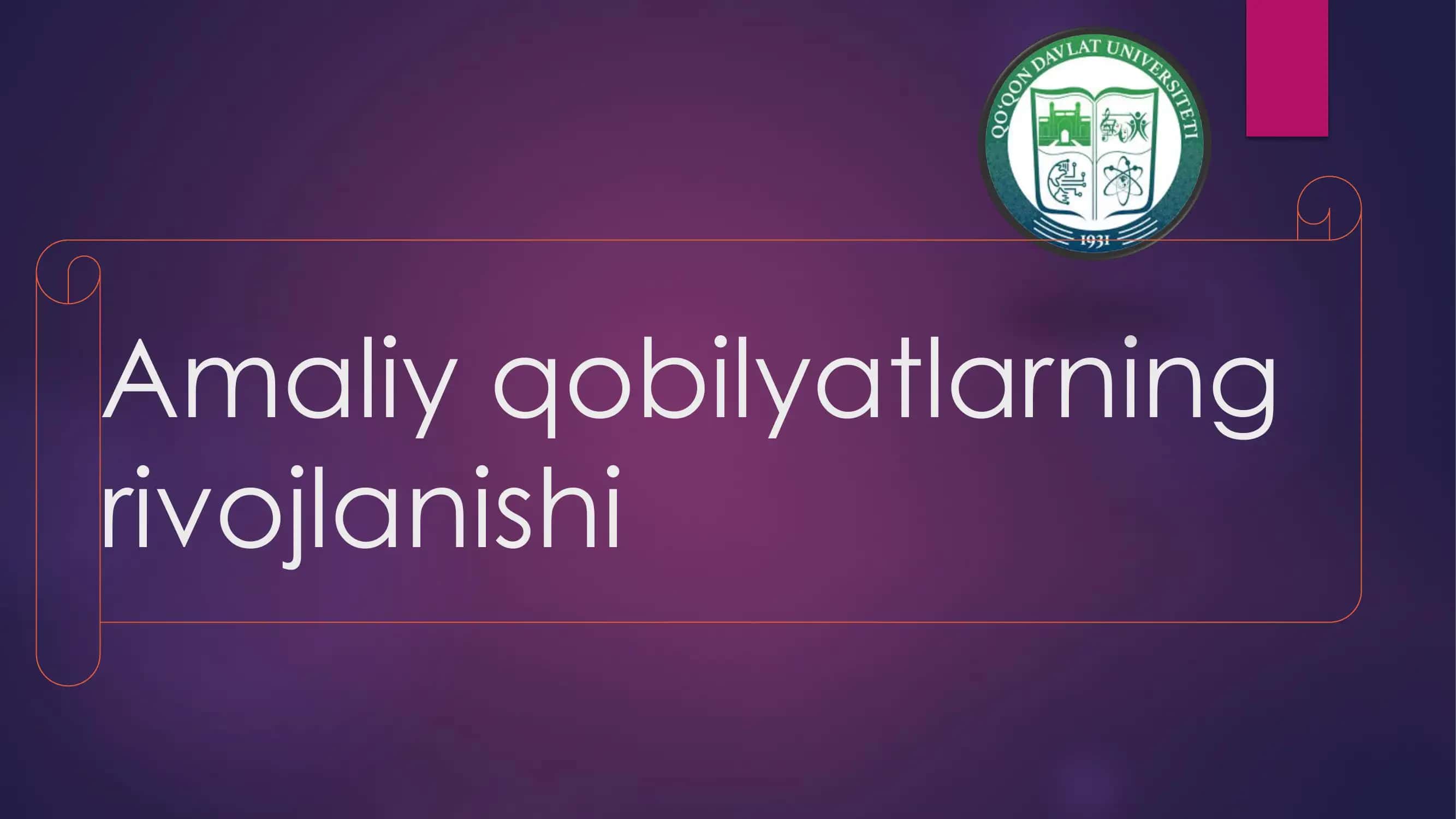 Amaliy qobilyatlarning rivojlanishi