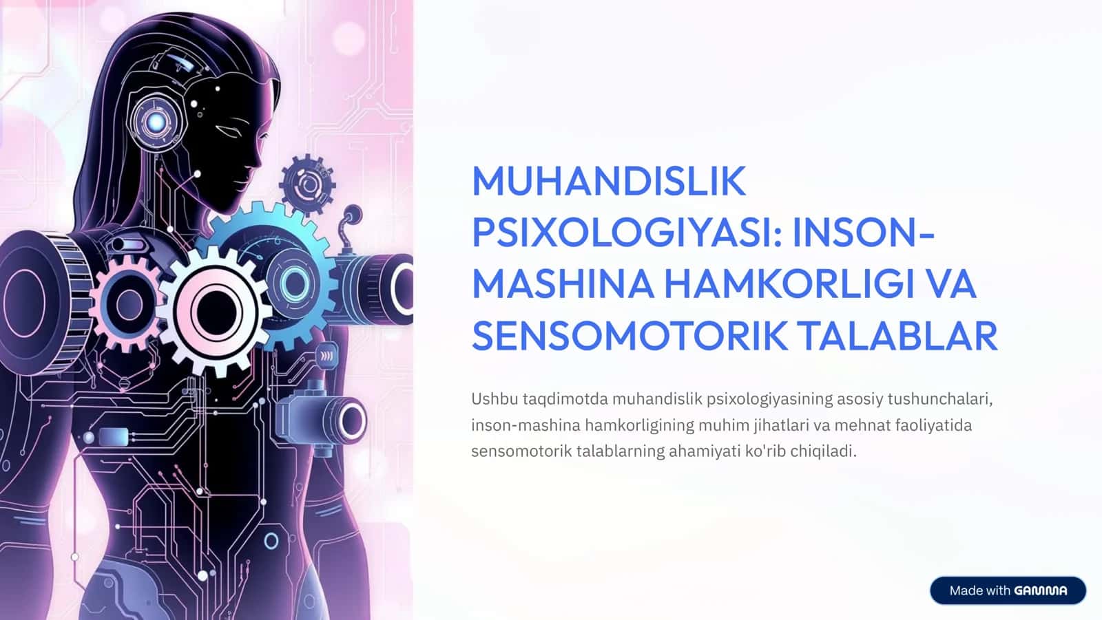 MUHANDISLIK PSIXOLOGIYASI