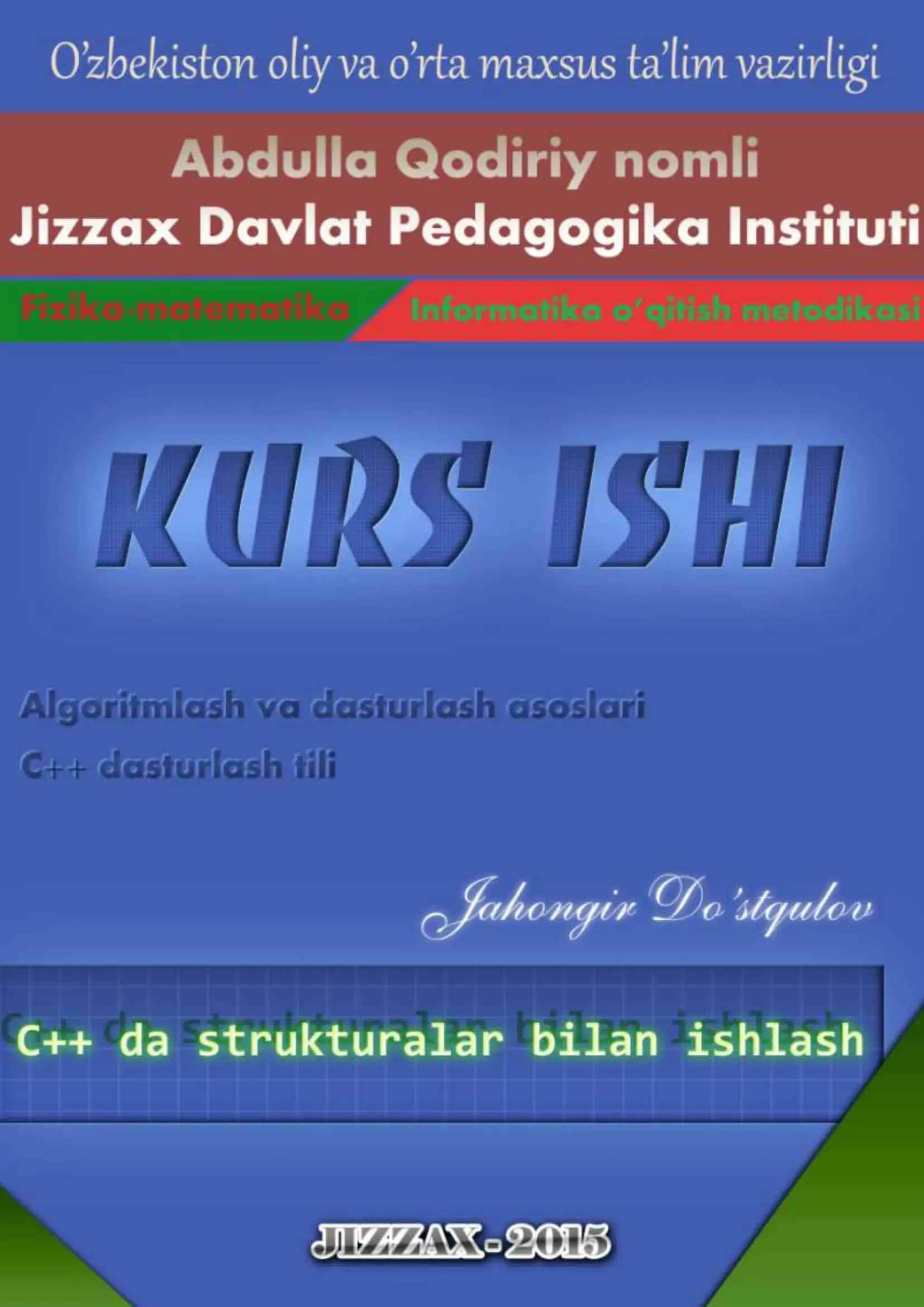 C++ da strukturalar bilan ishlash