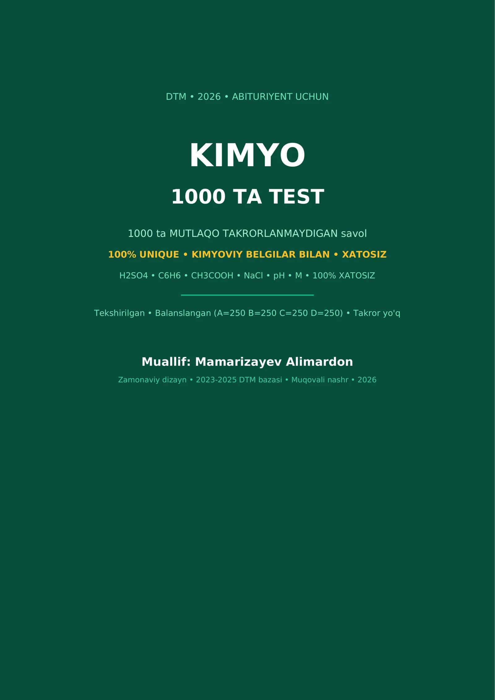 DTM Kimyodan 1000 ta test
