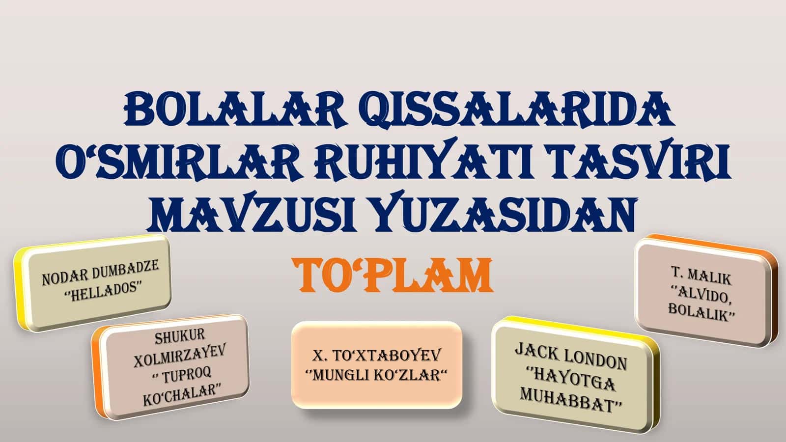 Bolalar qissalarida o‘smirlar ruhiyati tasviri mavzusi yuzasidan to‘plam