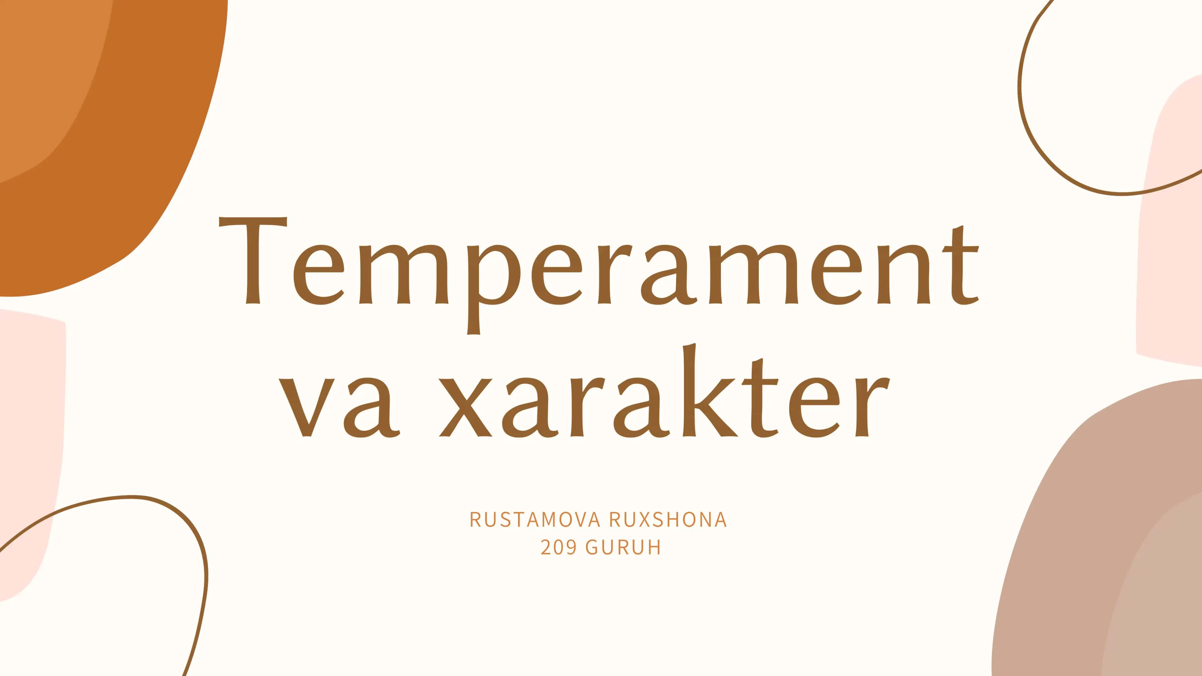 Temperament va xarakter