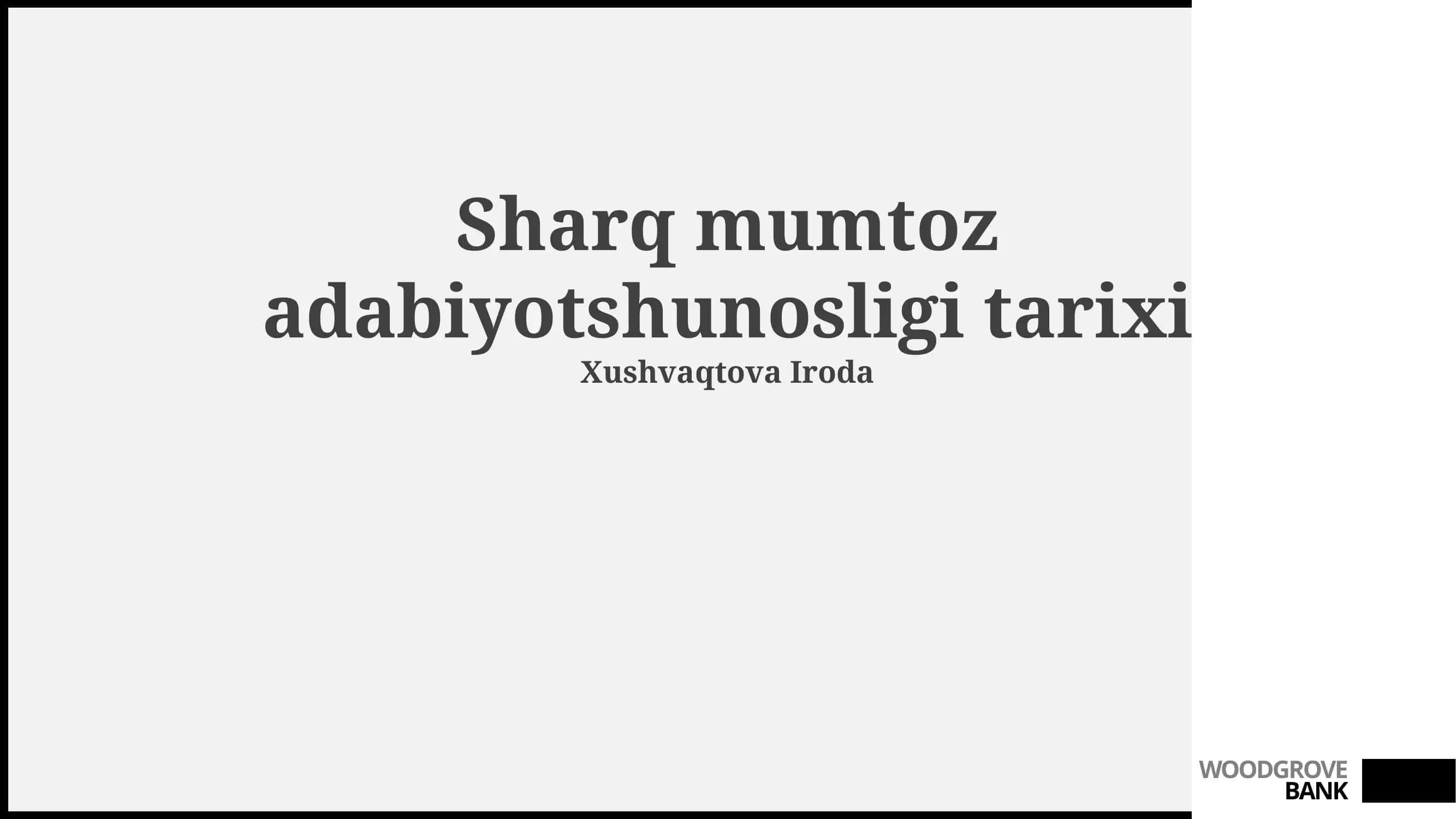 Sharq mumtoz adabiyotshunoslik tarixi