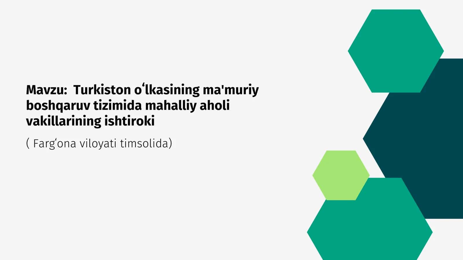 Turkiston oʻlkasining ma'muriy boshqaruv tizimida mahalliy aholi vakillarining ishtiroki