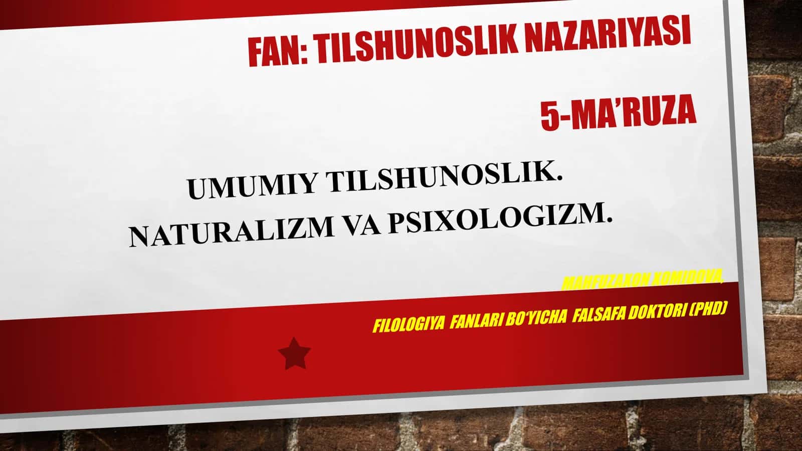 Umumiy tilshunoslik fanidan slayd