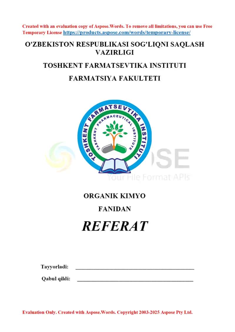 7. Sellobioza va uning tuzilishi, hosilalari, tautomeriyasi, biologik ahamiyati. Referat 9 bet