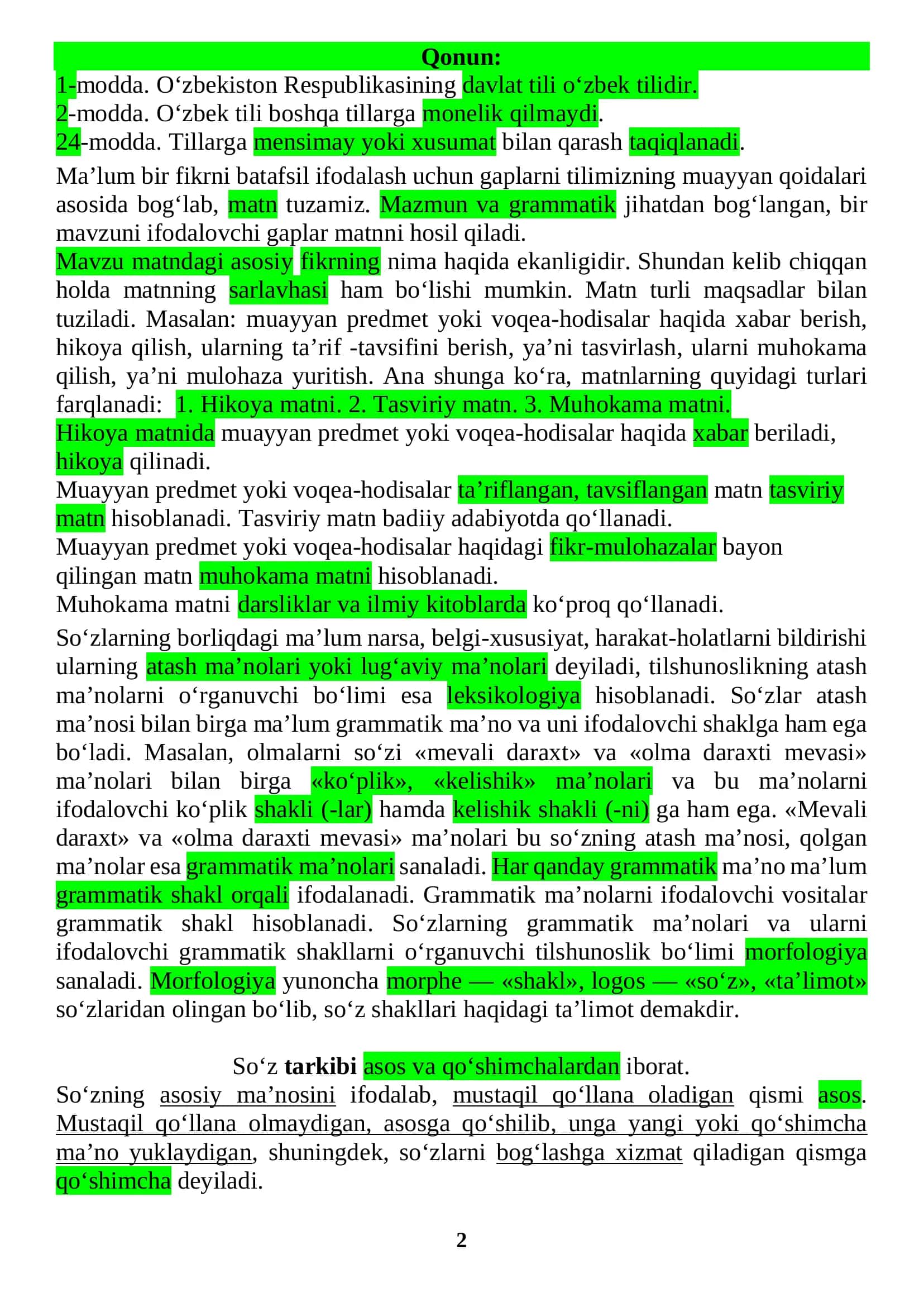 6 - ona tili 100 sertifikat mavzulashtirilgan testlar bilan.