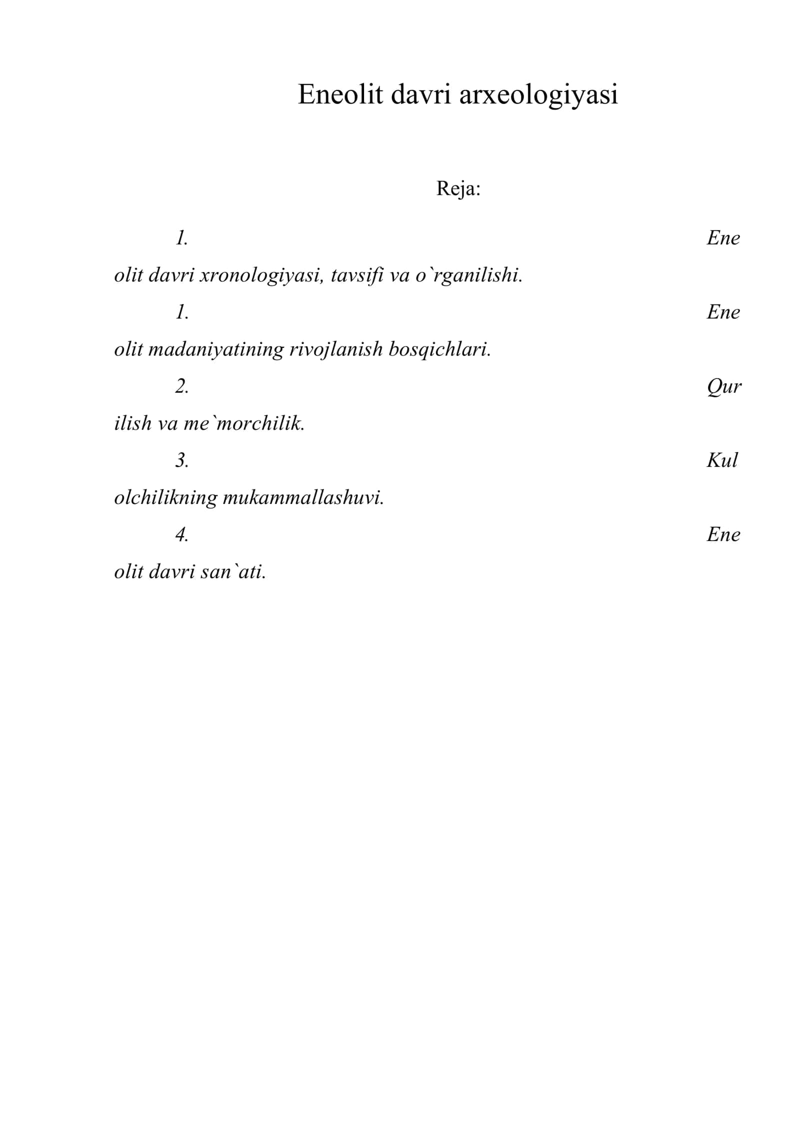 Eneolit davri arxeologiyasi