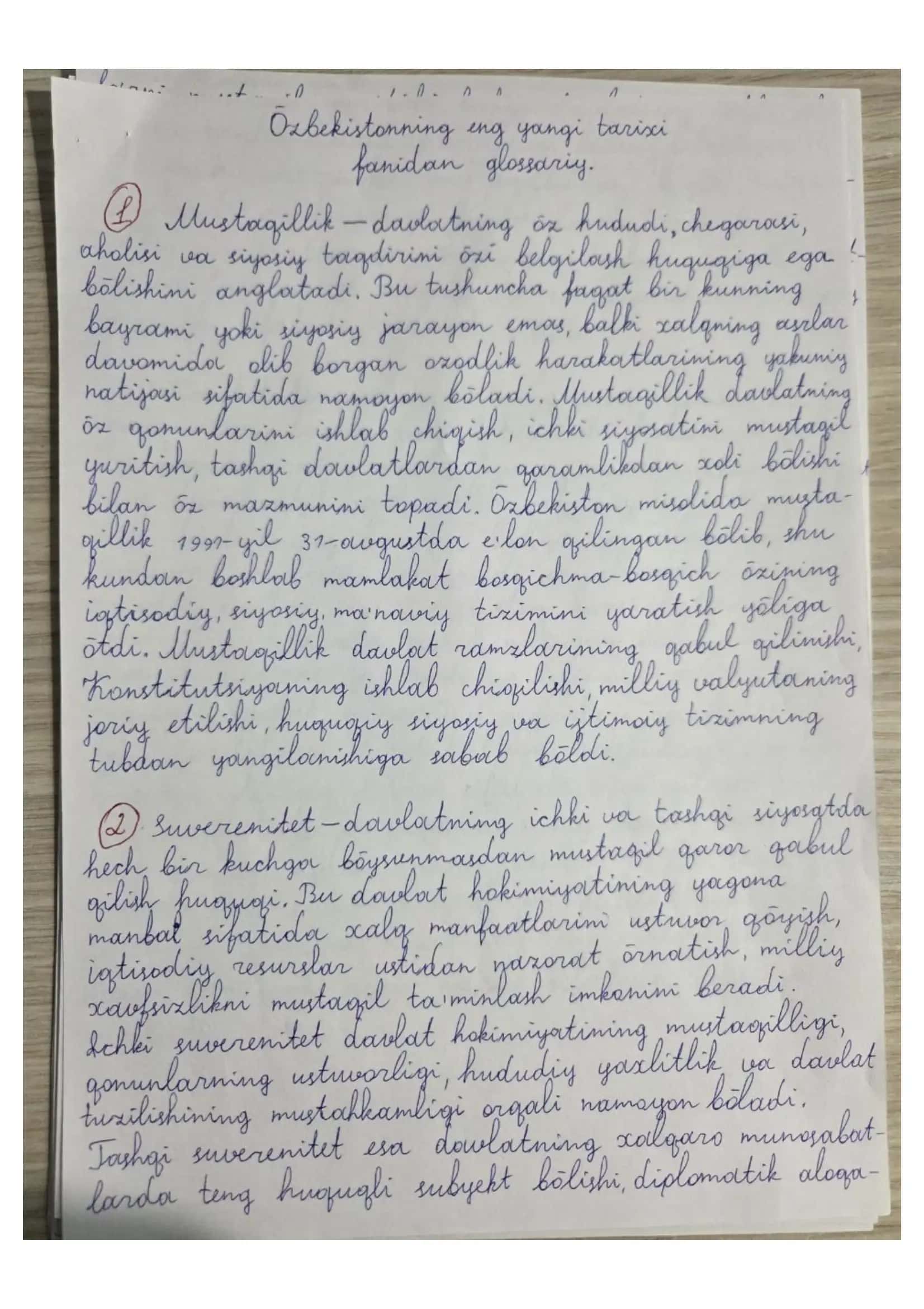 O'zb eng yangi tarixidan 20 ta glossariy