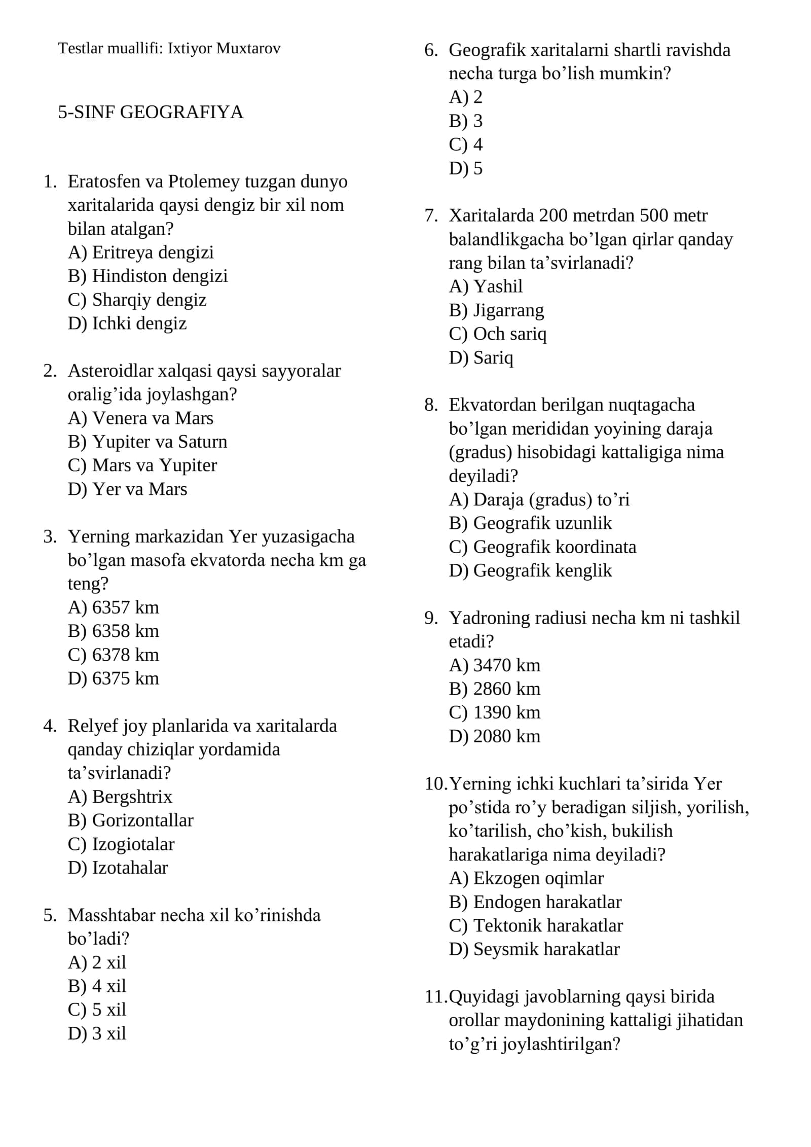 5-SINF GEOGRAFIYA