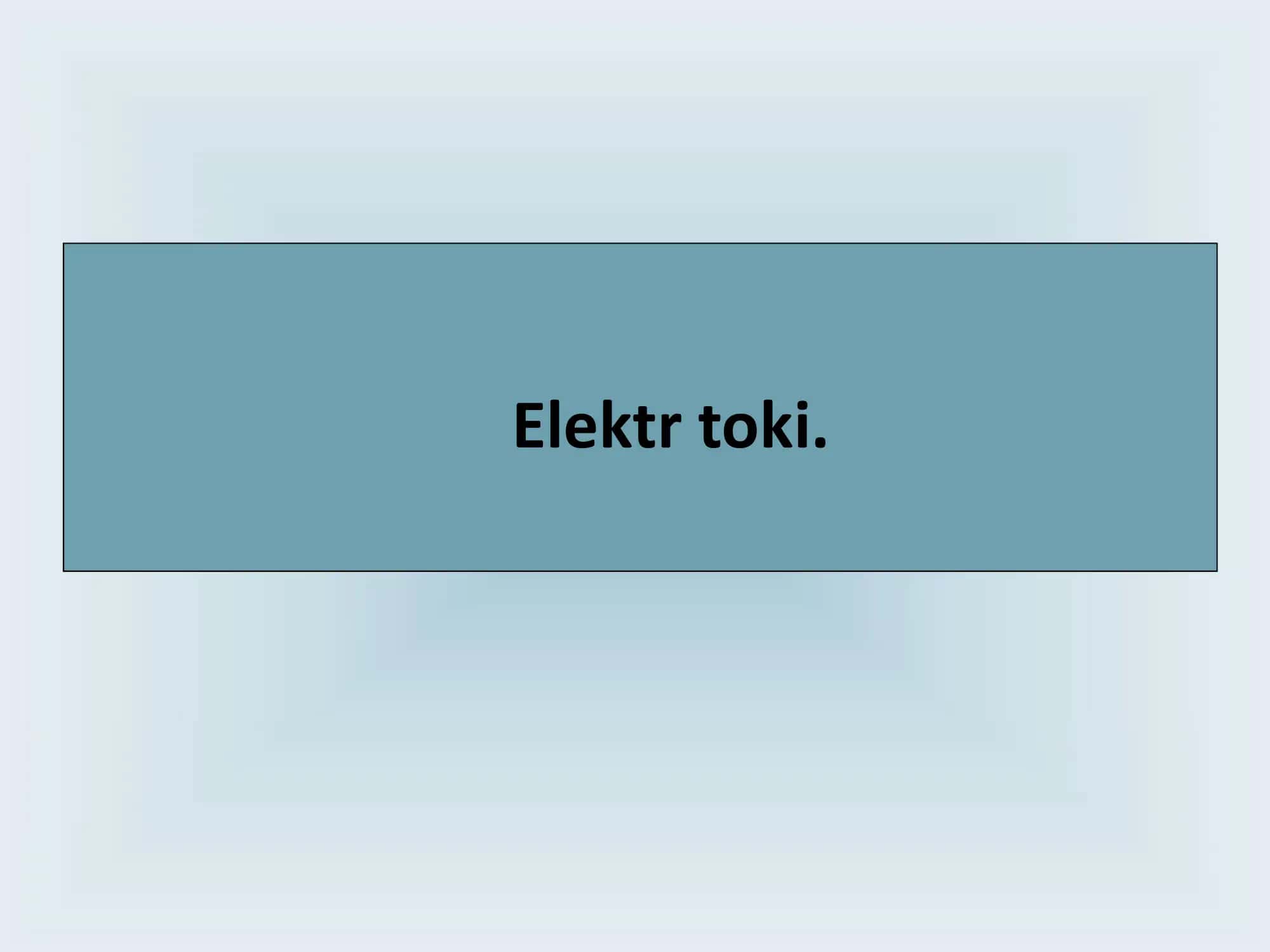 Elektr toki
