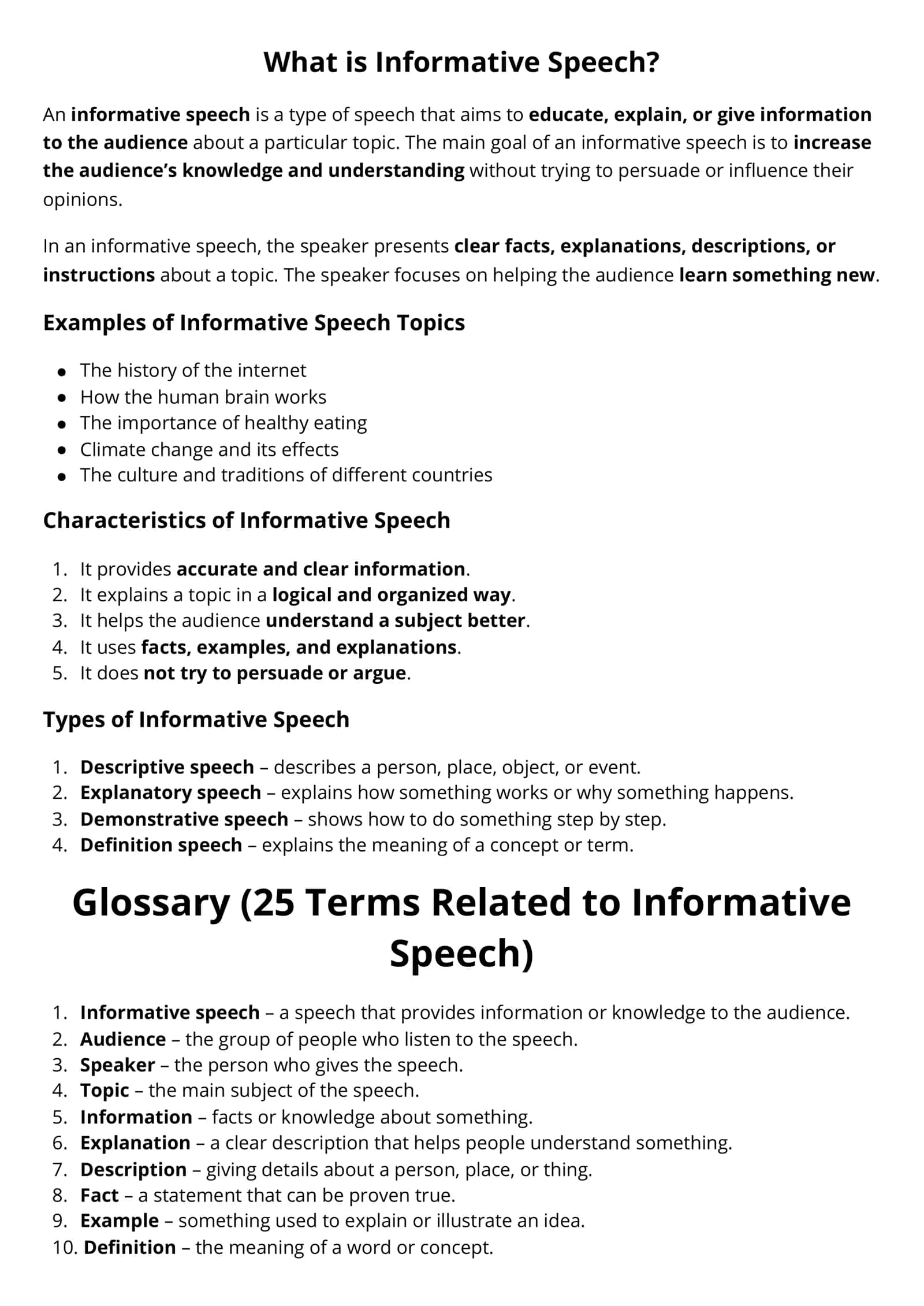 Informative Speech