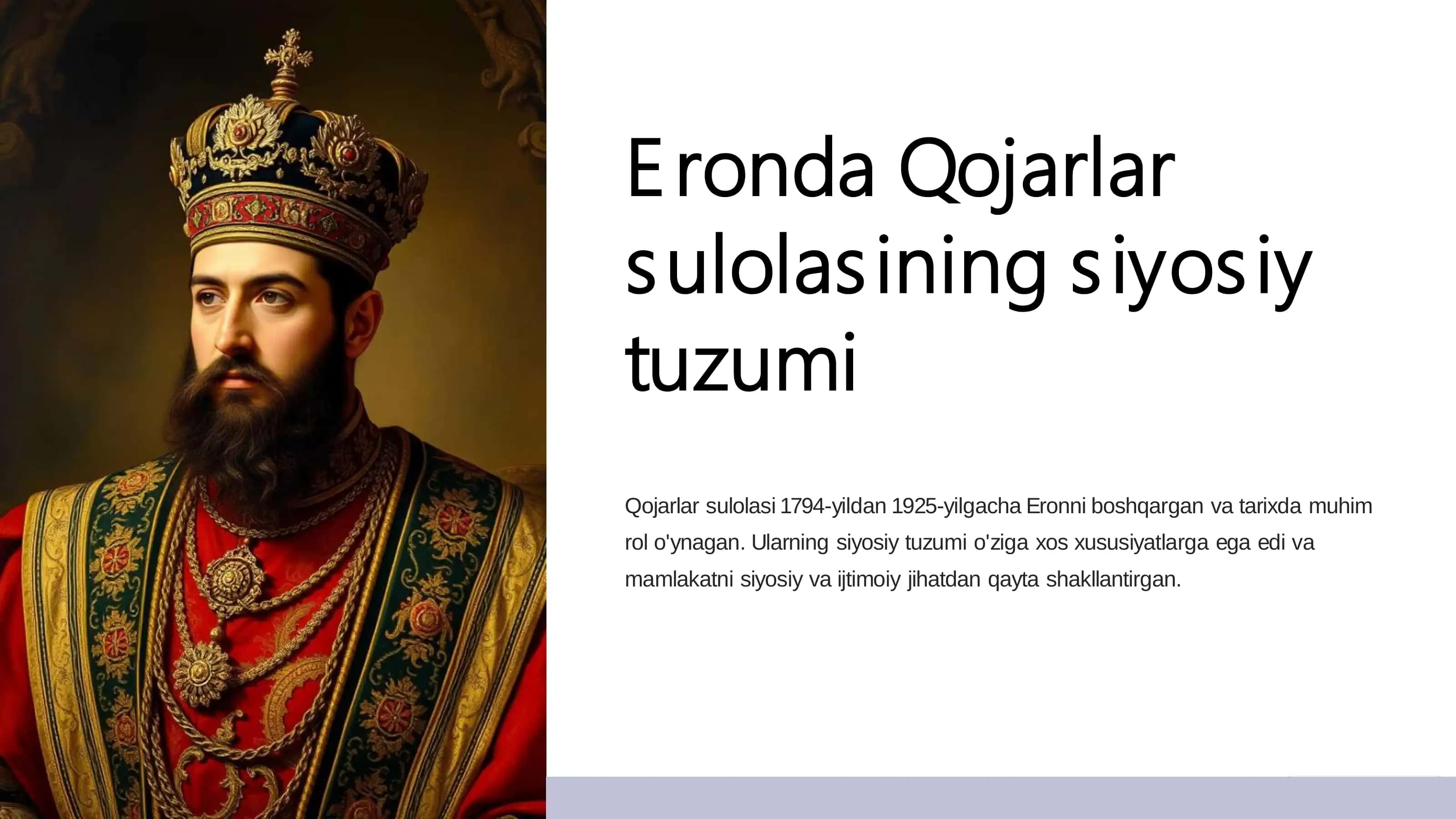 Eronda Qojarlar sulolasining siyosiy tuzumi