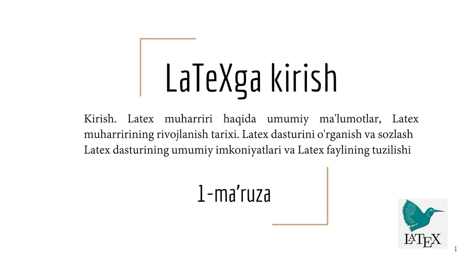 LaTeXga kirish