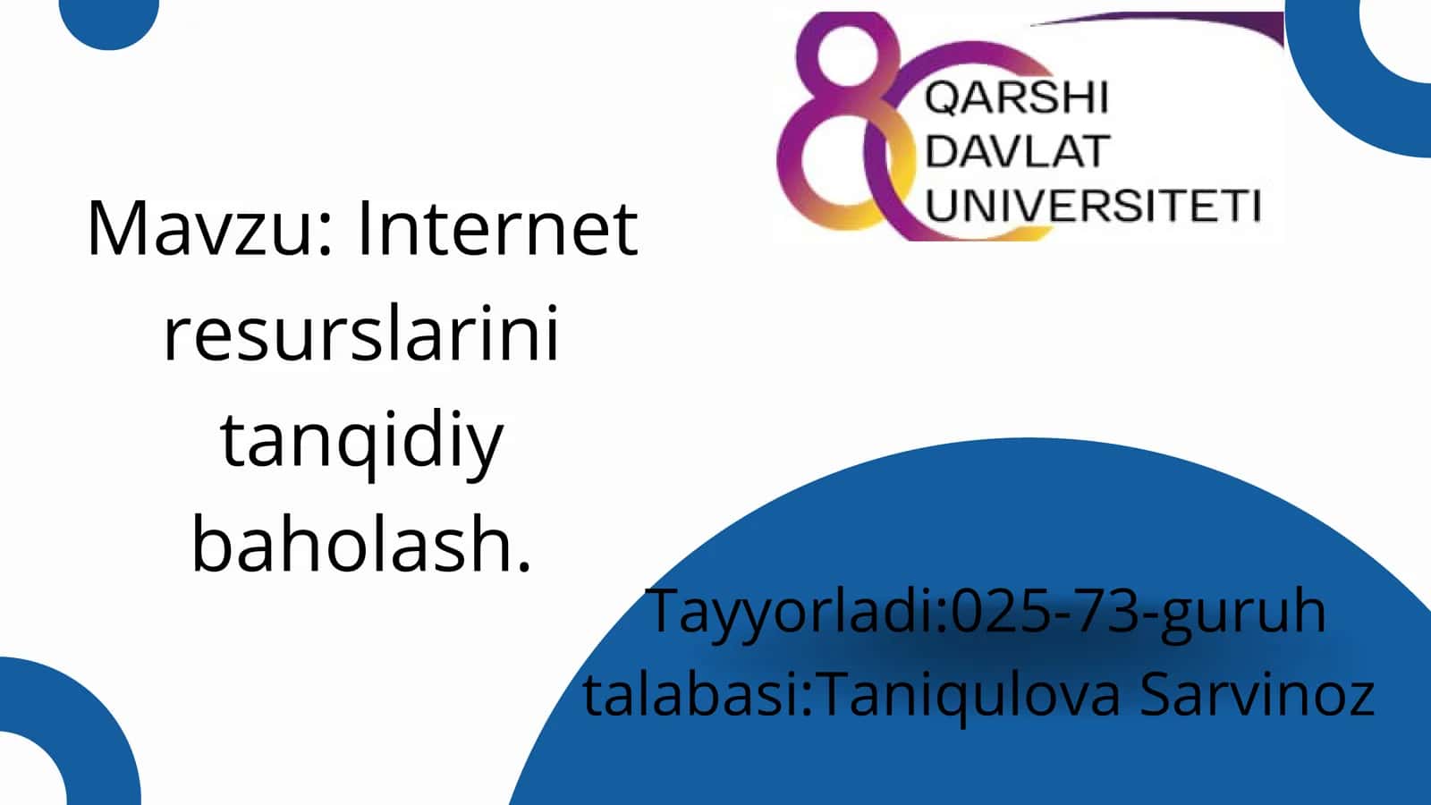 Internet resurslarini tanqidiy baholash
