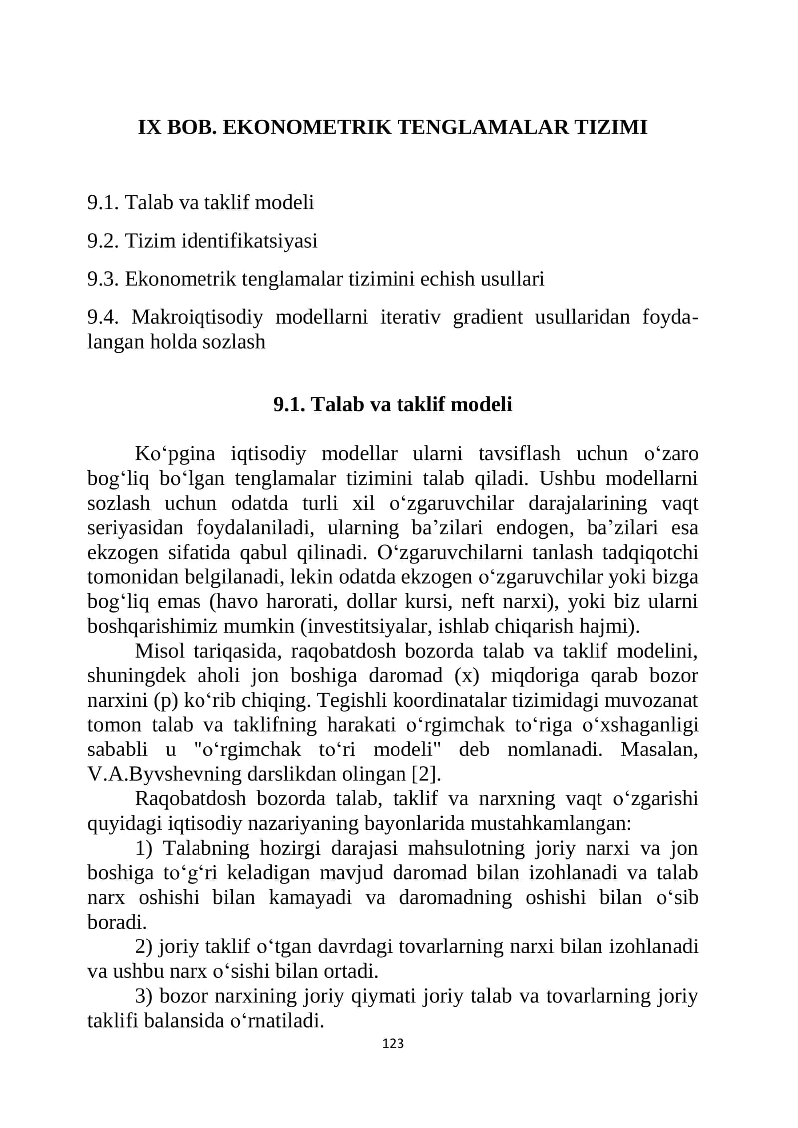 ekonometrik tenglamalar