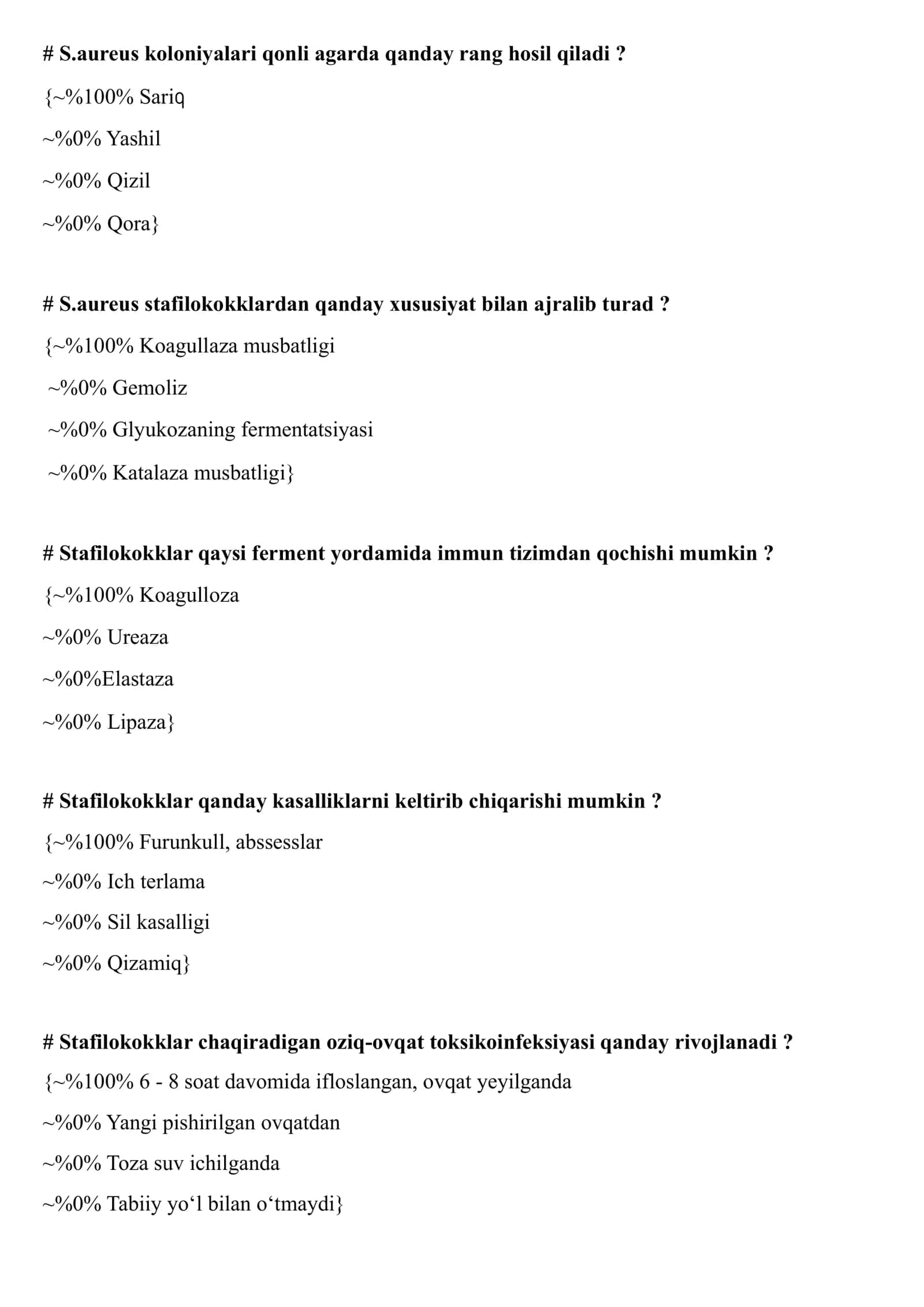 mikrobiologiya 2025 yakuniy test savollari javoblari bilan