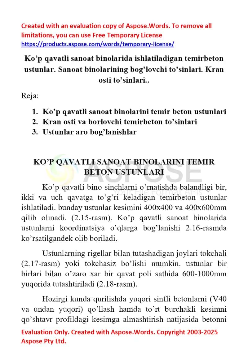 Temirbeton ustunlar