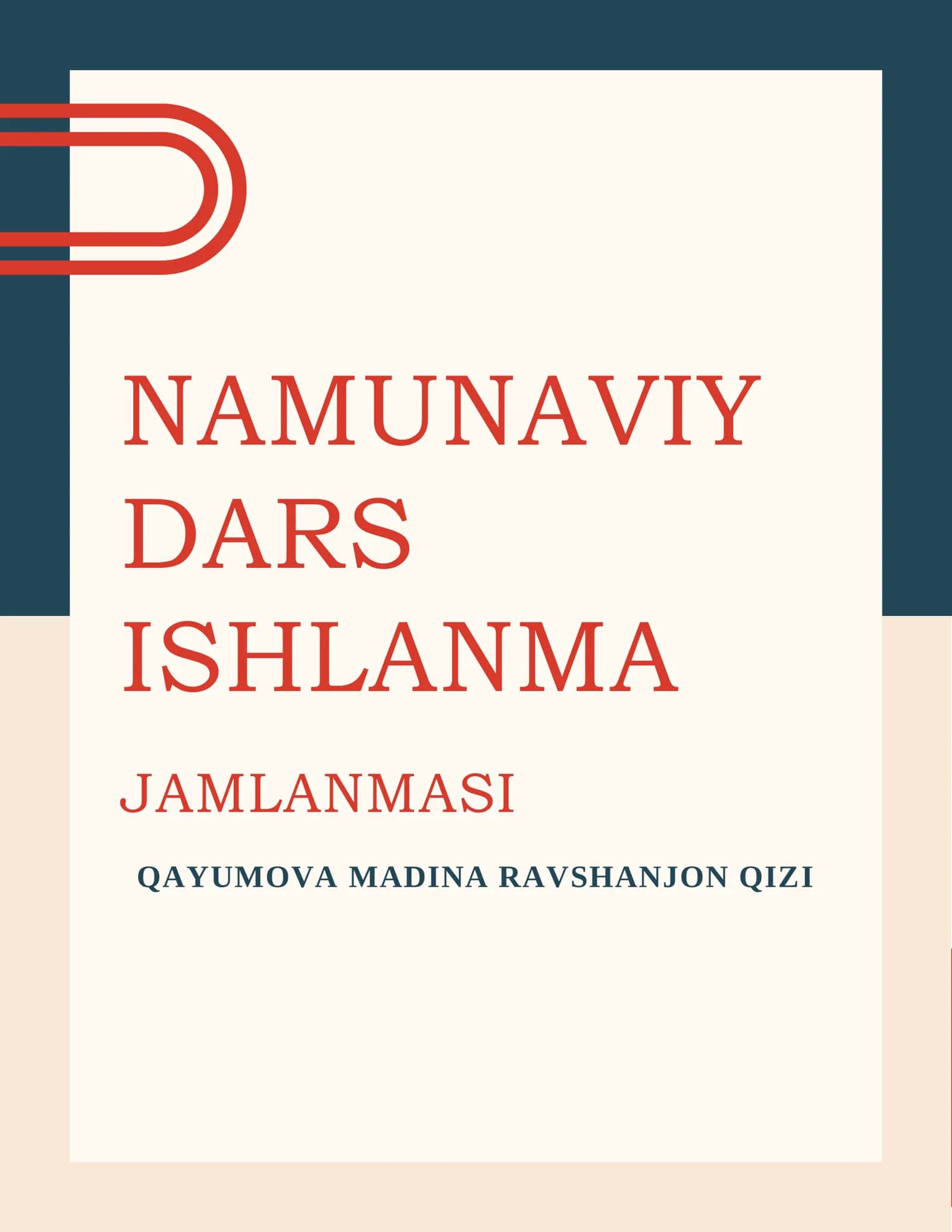 Ona tili va Adabiyot fanidan namunaviy dars ishlanma 1