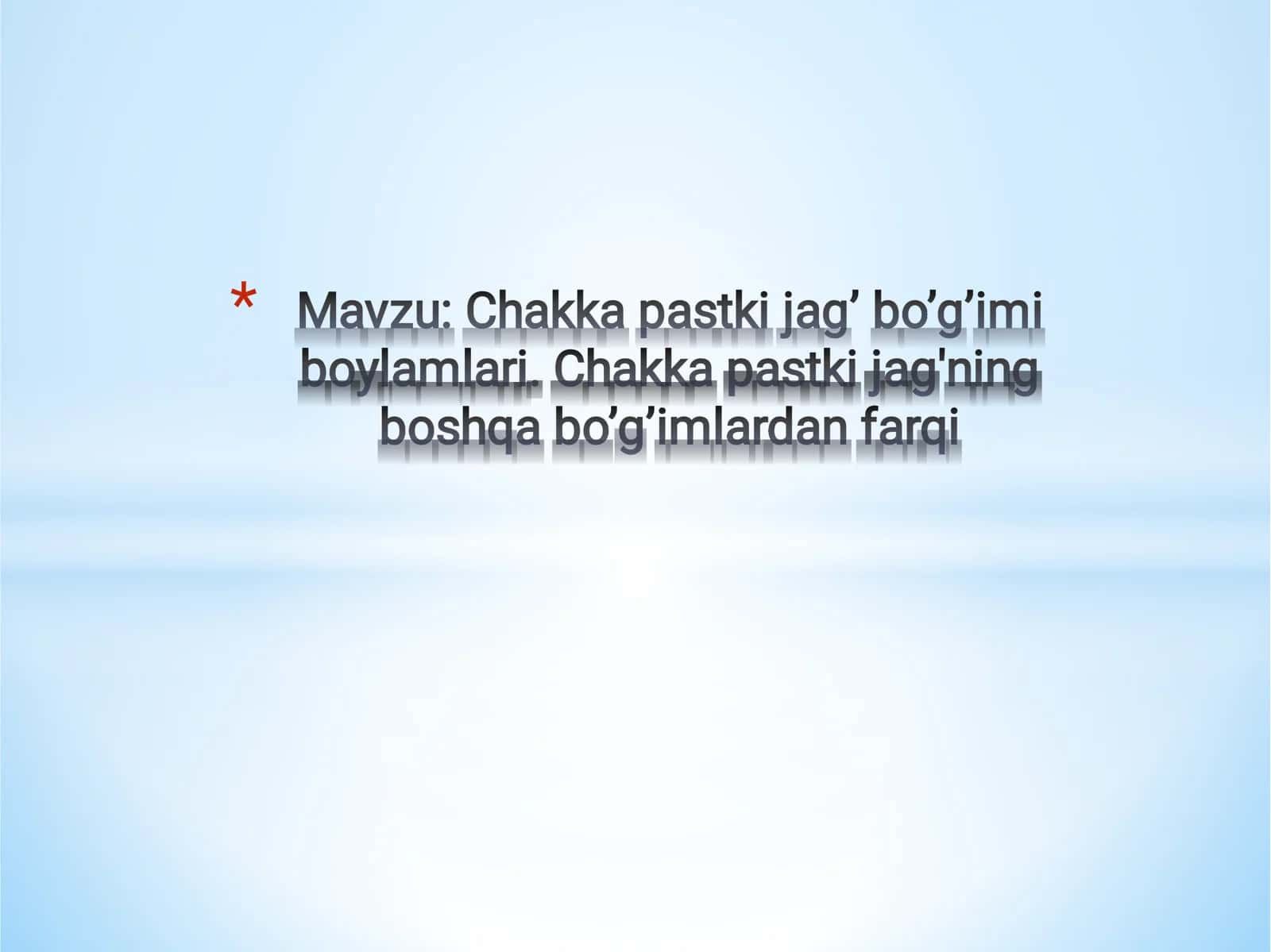 ChPJB bo'g'imi haqida
