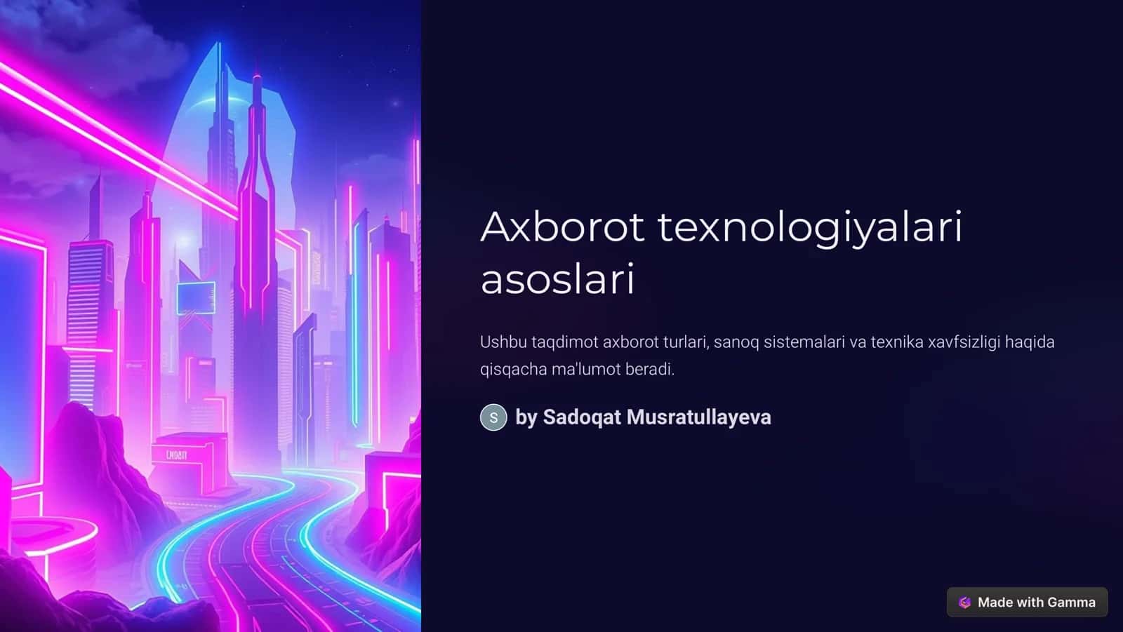 Axborot texnologiyalari asoslari