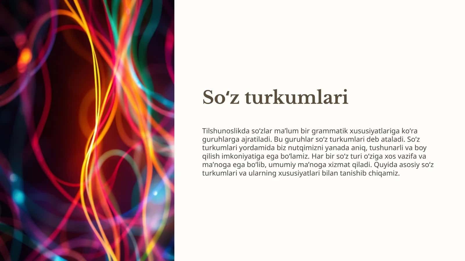 So'z turkumlari