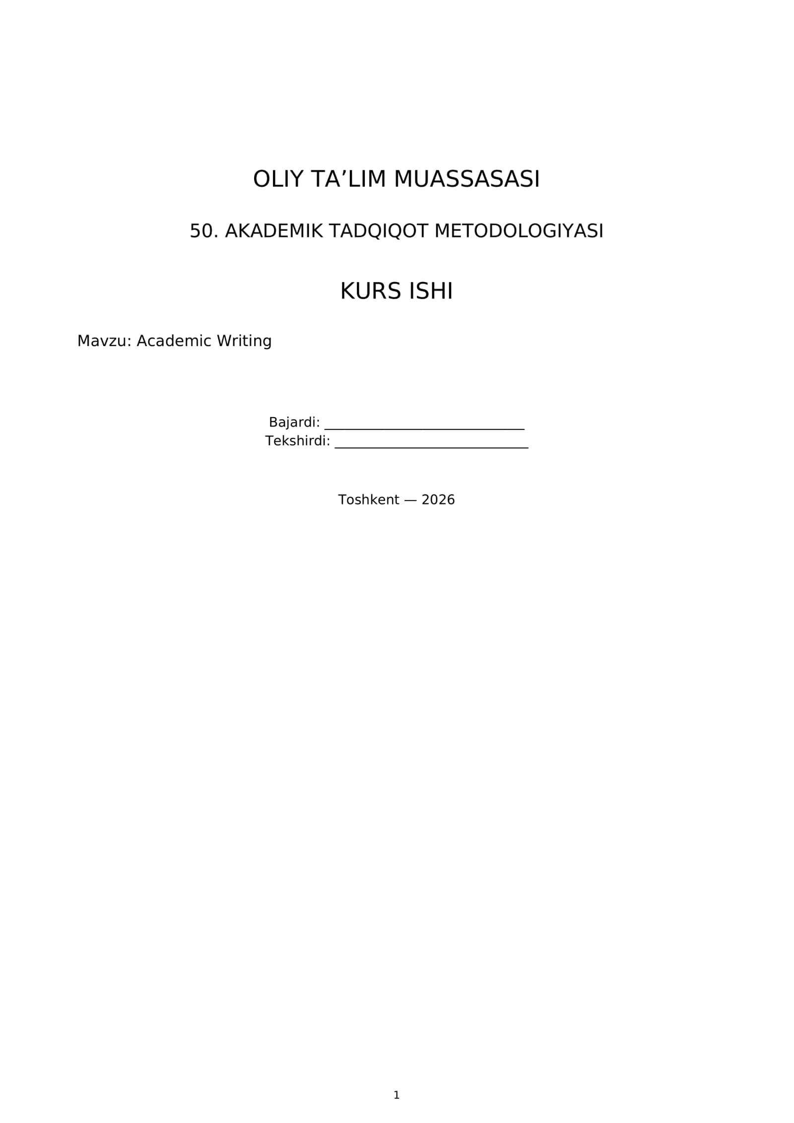 Academic Writing
