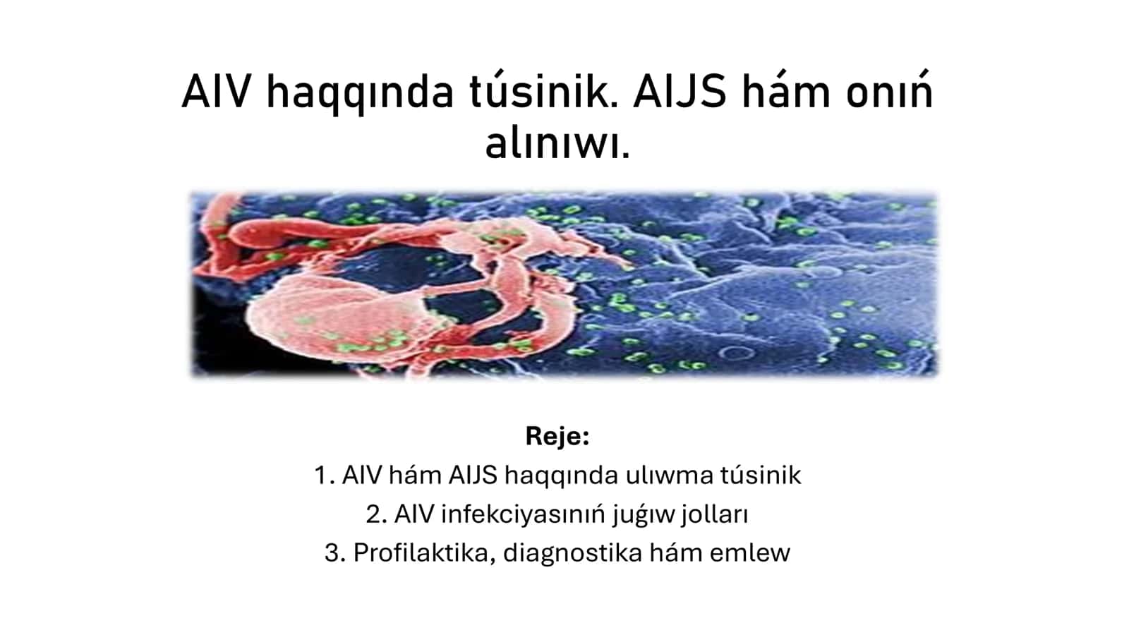AIV haqqında túsinik. AIJS hám onıń alınıwı