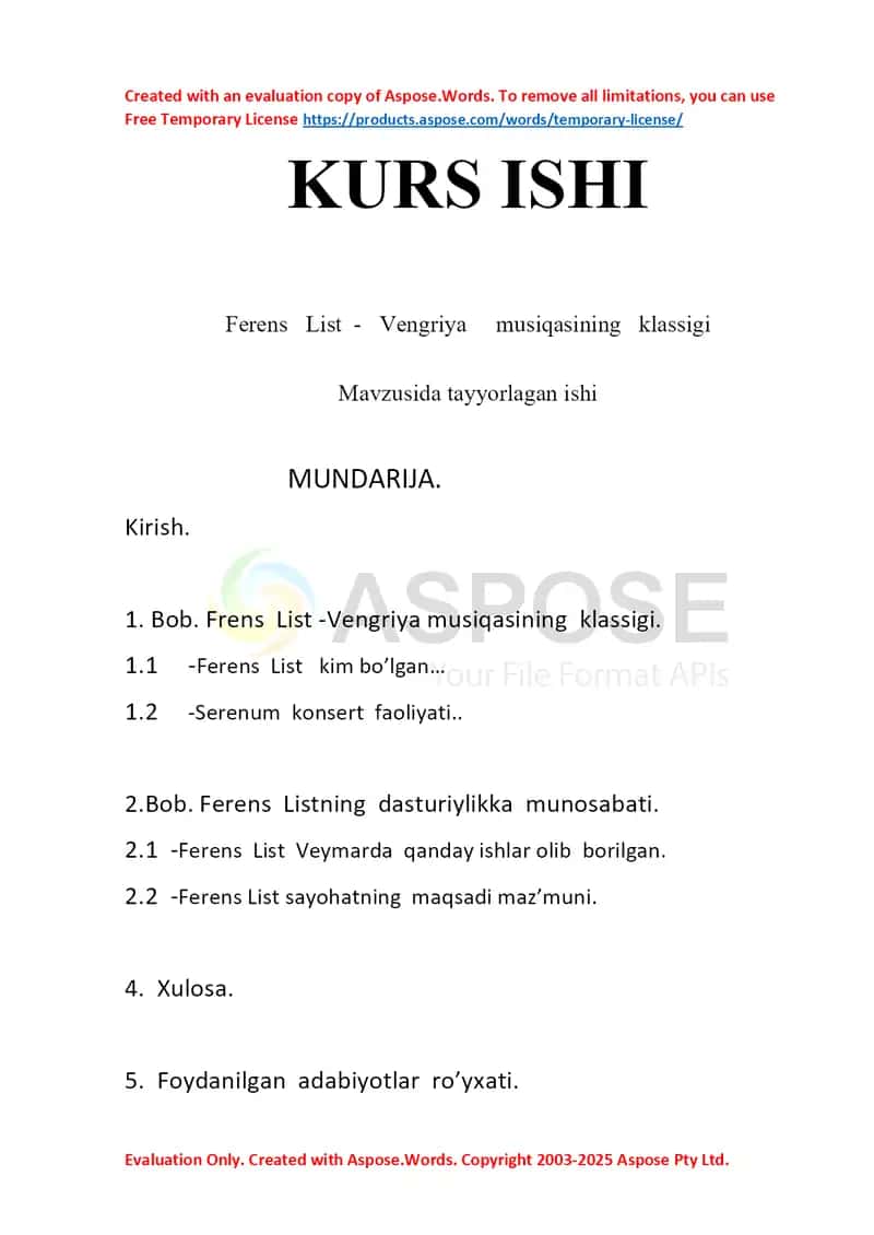 Ferens List - Vengriya musiqasining klassigi