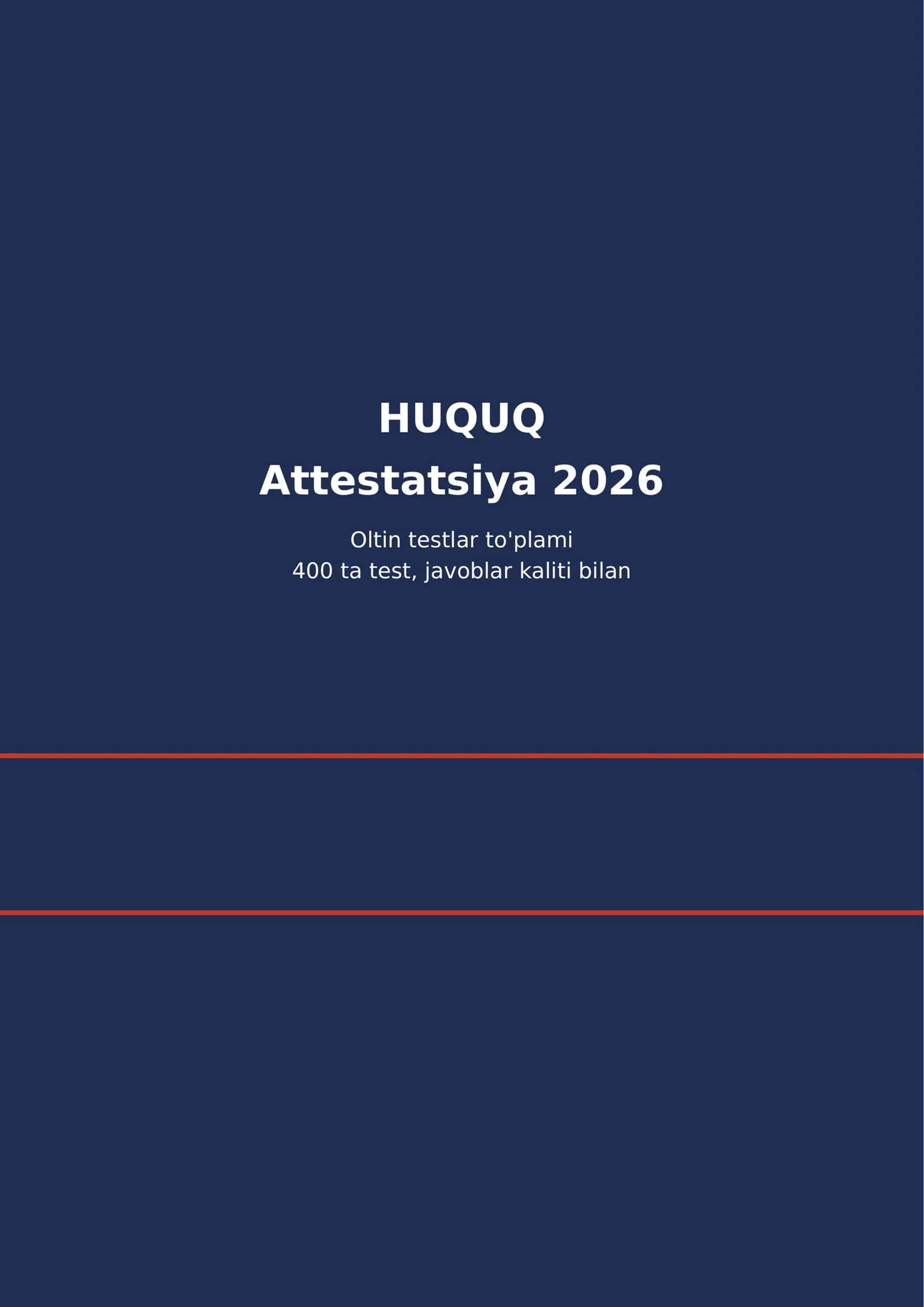 Huquq attestatsiya Oltin testlar to'plami