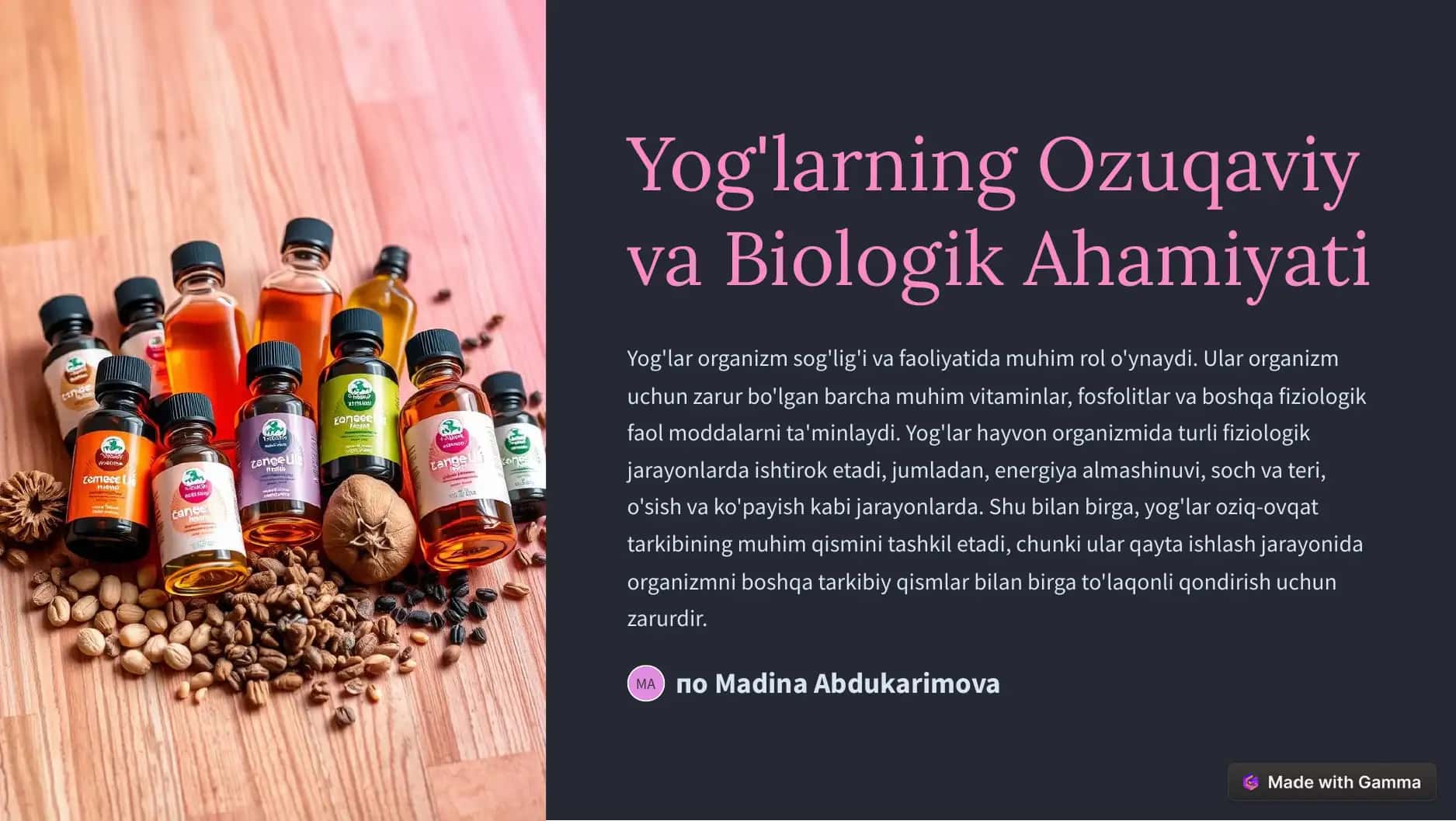 Yog'lar haqida ma'lumot