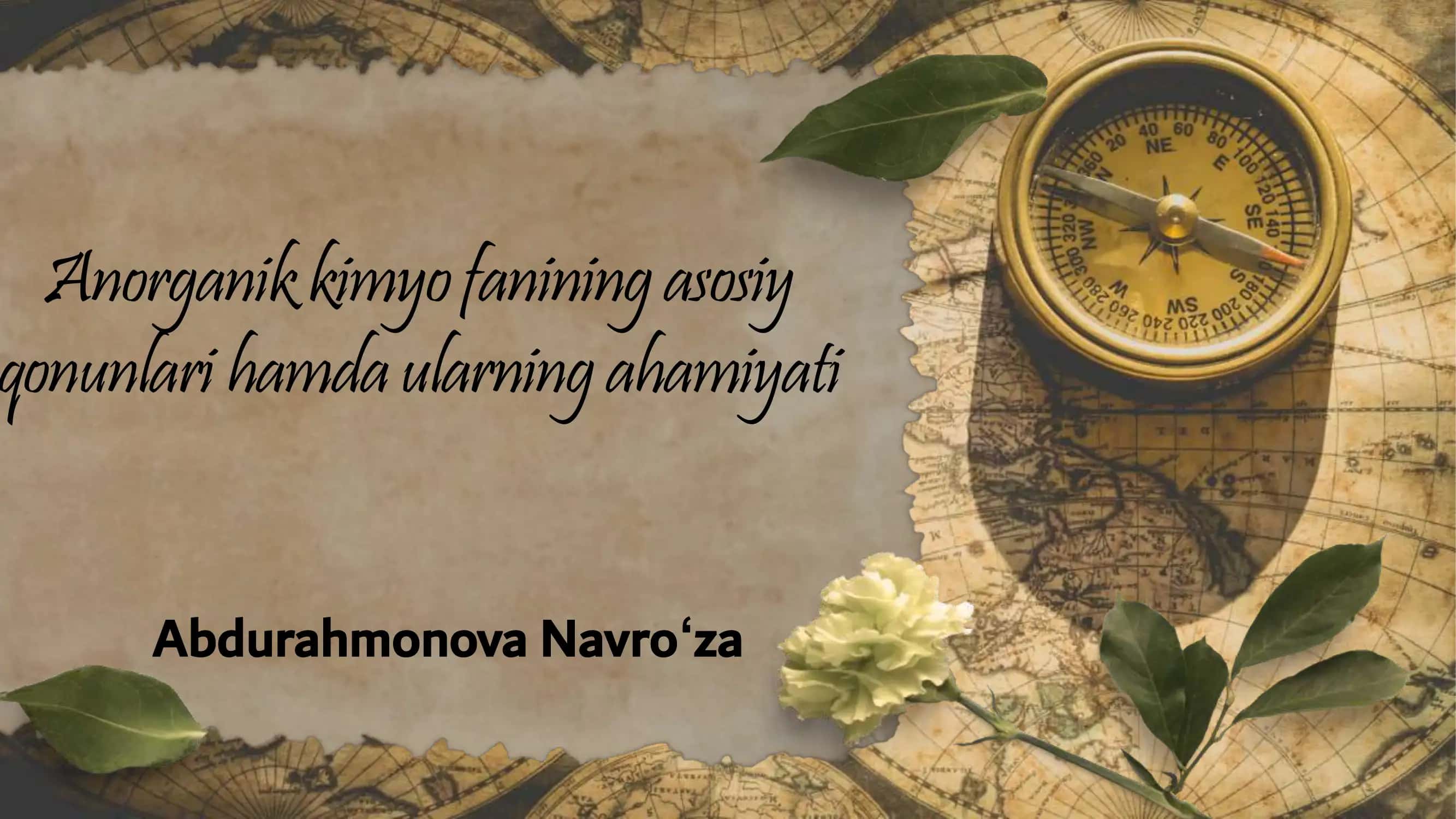 Anorganik Kimyo fanining asosiy qonunlari