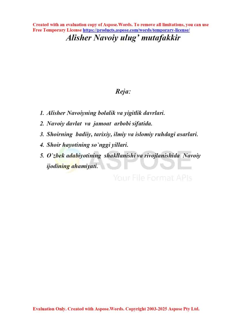 Alisher Navoiy ulug’ mutafakkir
