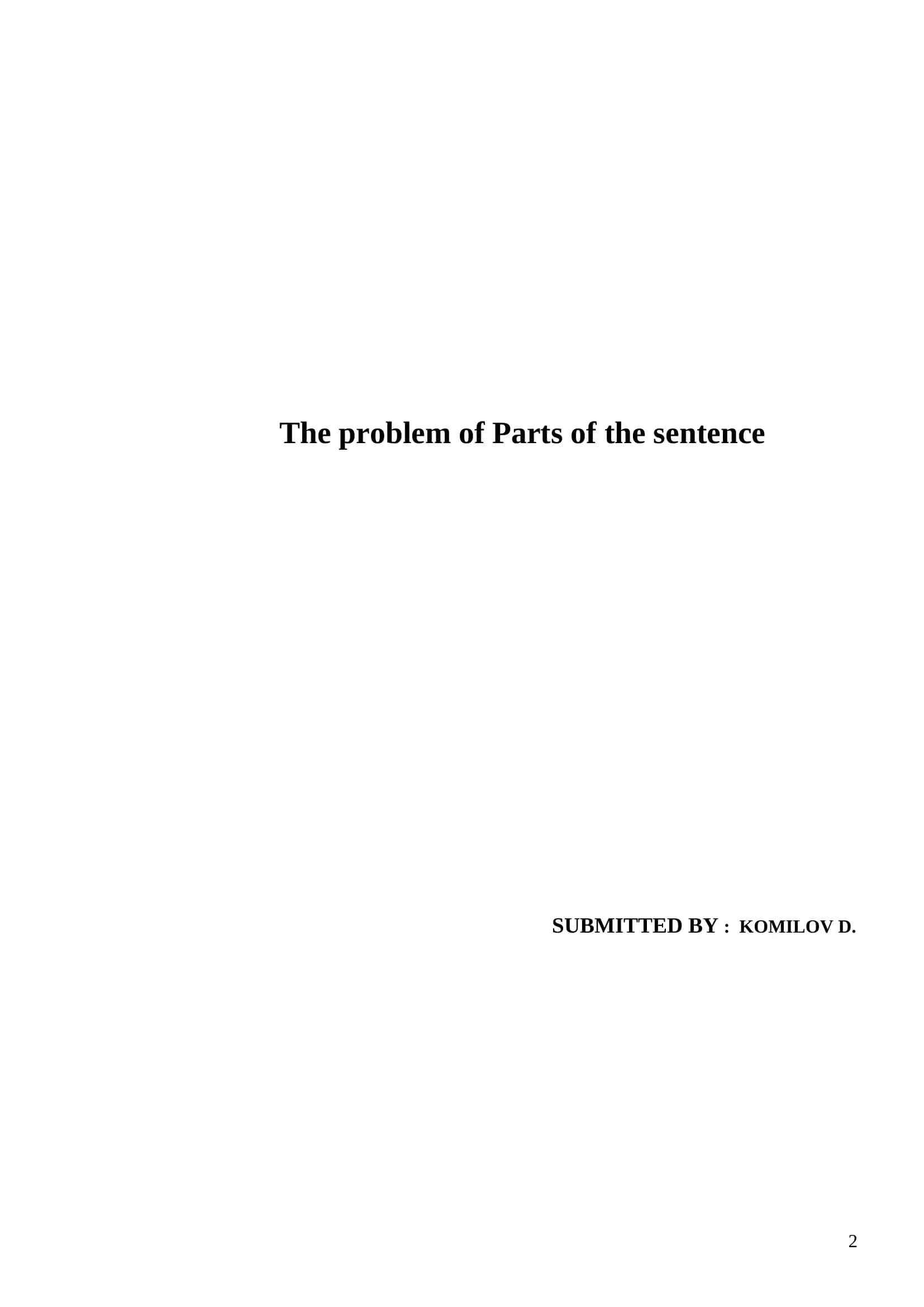 Parts of the sentence