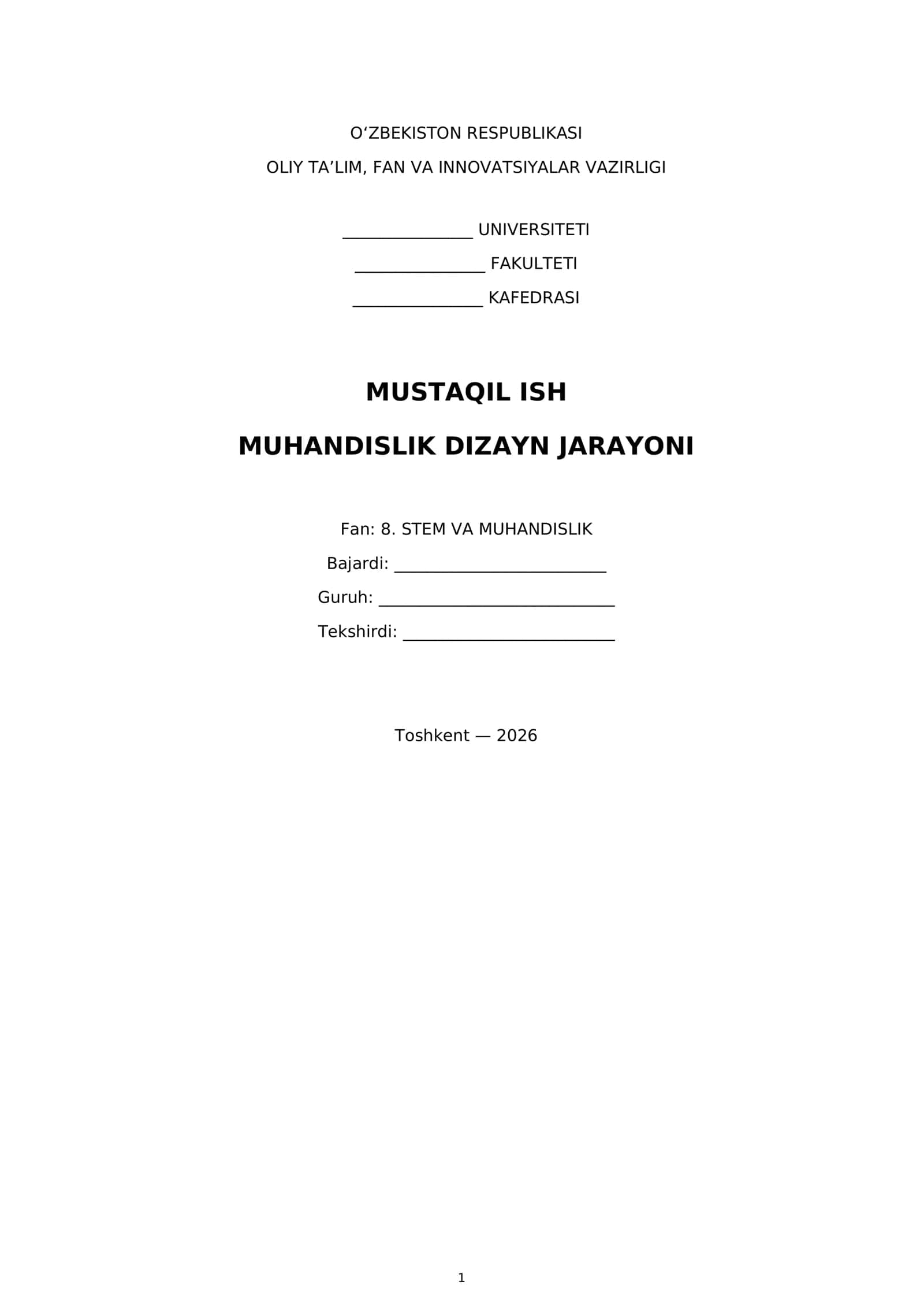 Muhandislik dizayn jarayoni