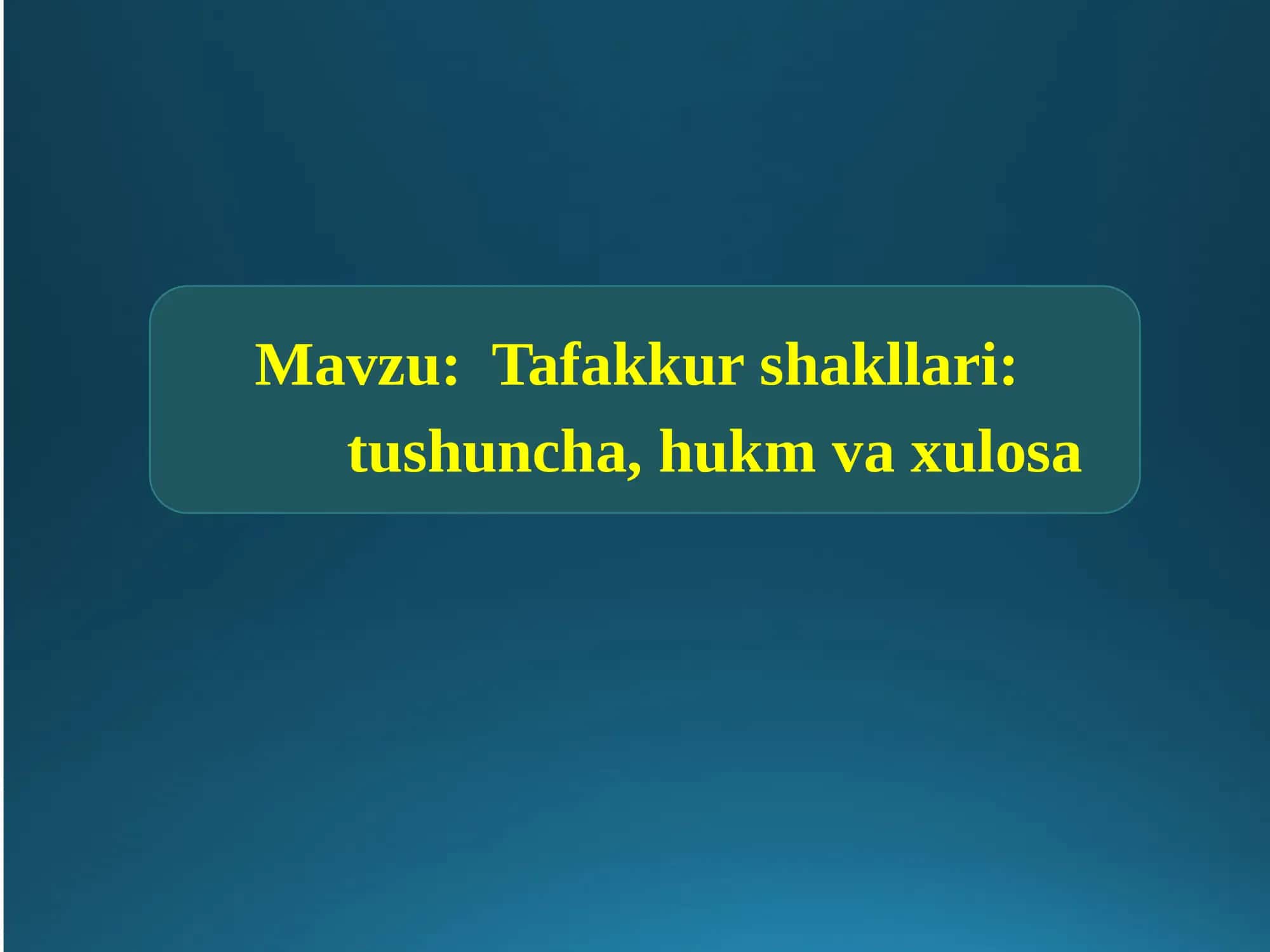 Tafakkur shakllari