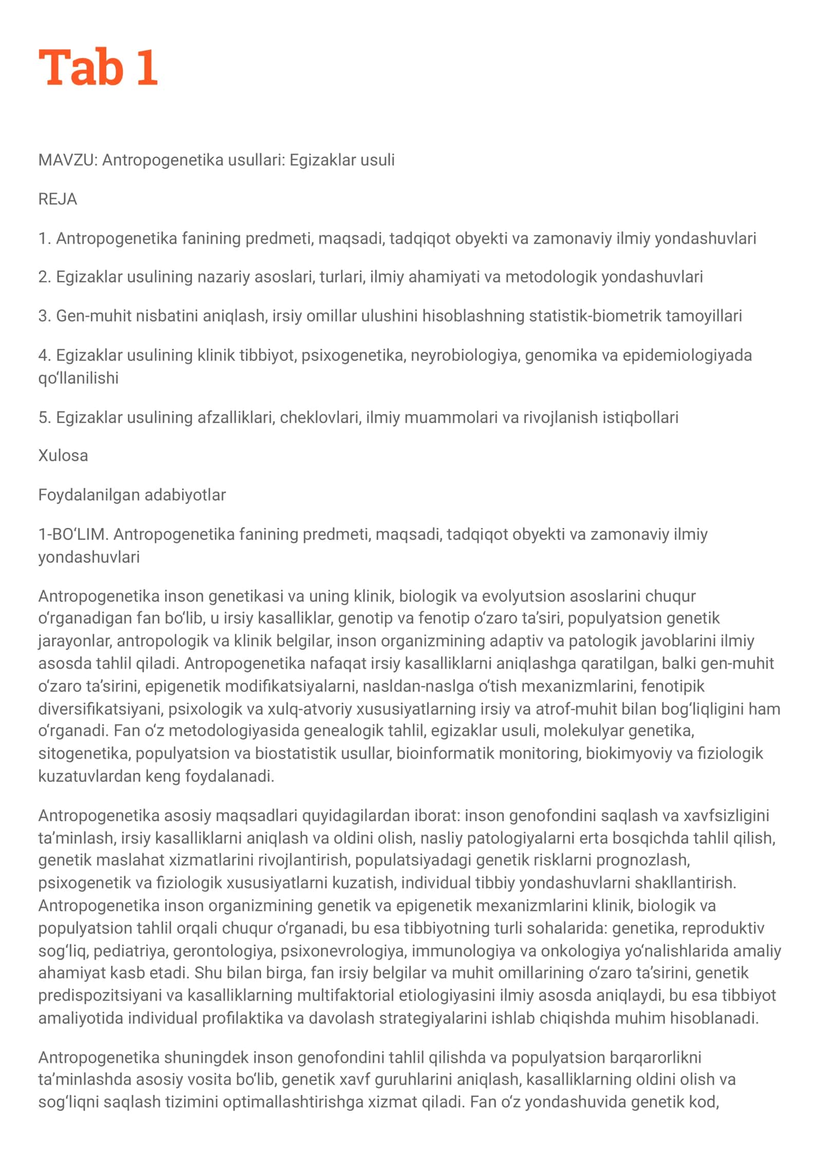 Egizaklar usuli