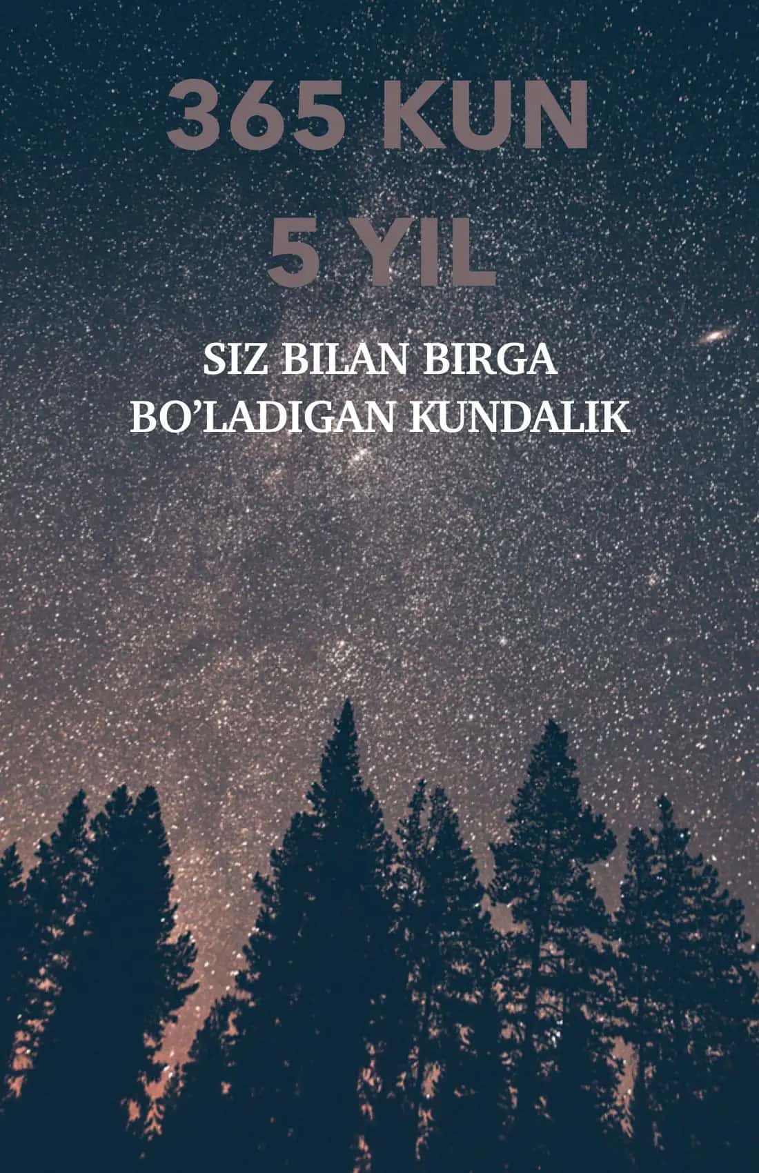 365 kundalik yozishmalar kiritish uchun shaxsiy kundalik