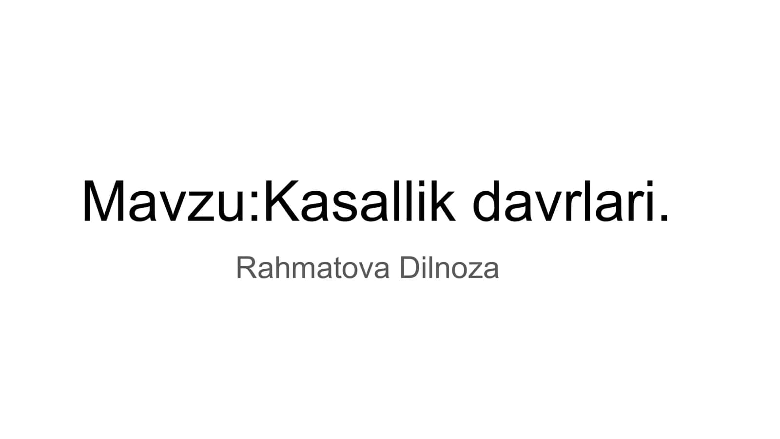 Kasallik davrlari