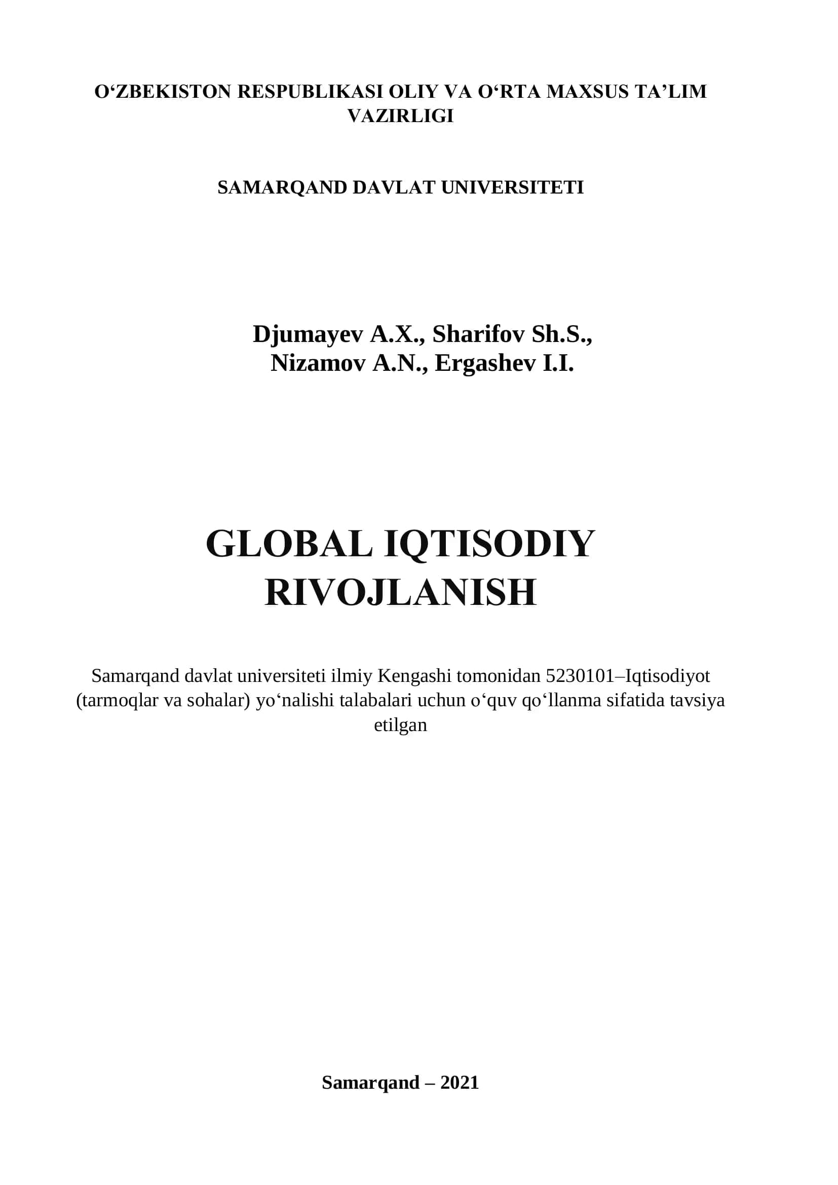 Global iqtisodiy rivojlanish