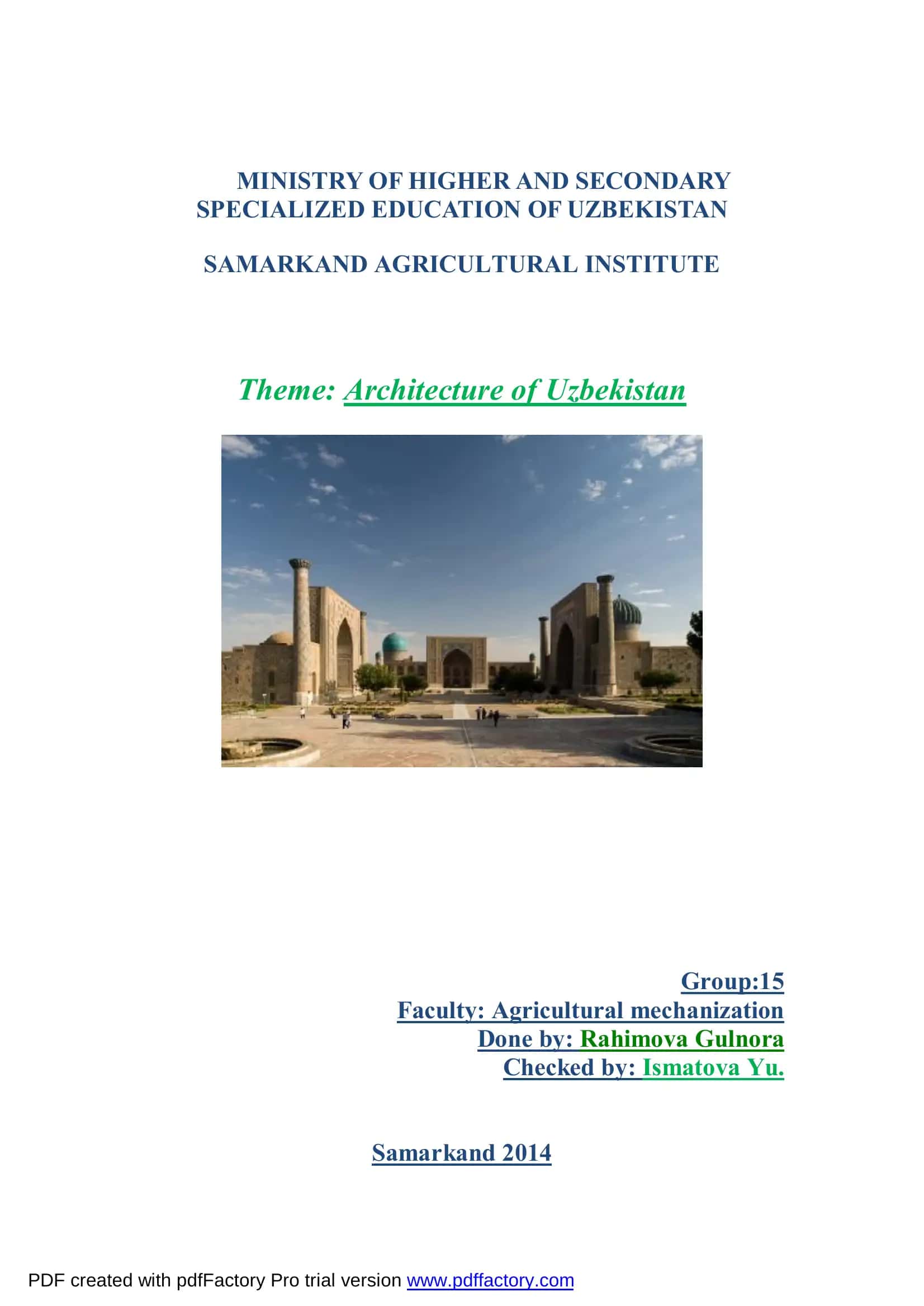Architecture of Uzbekistan