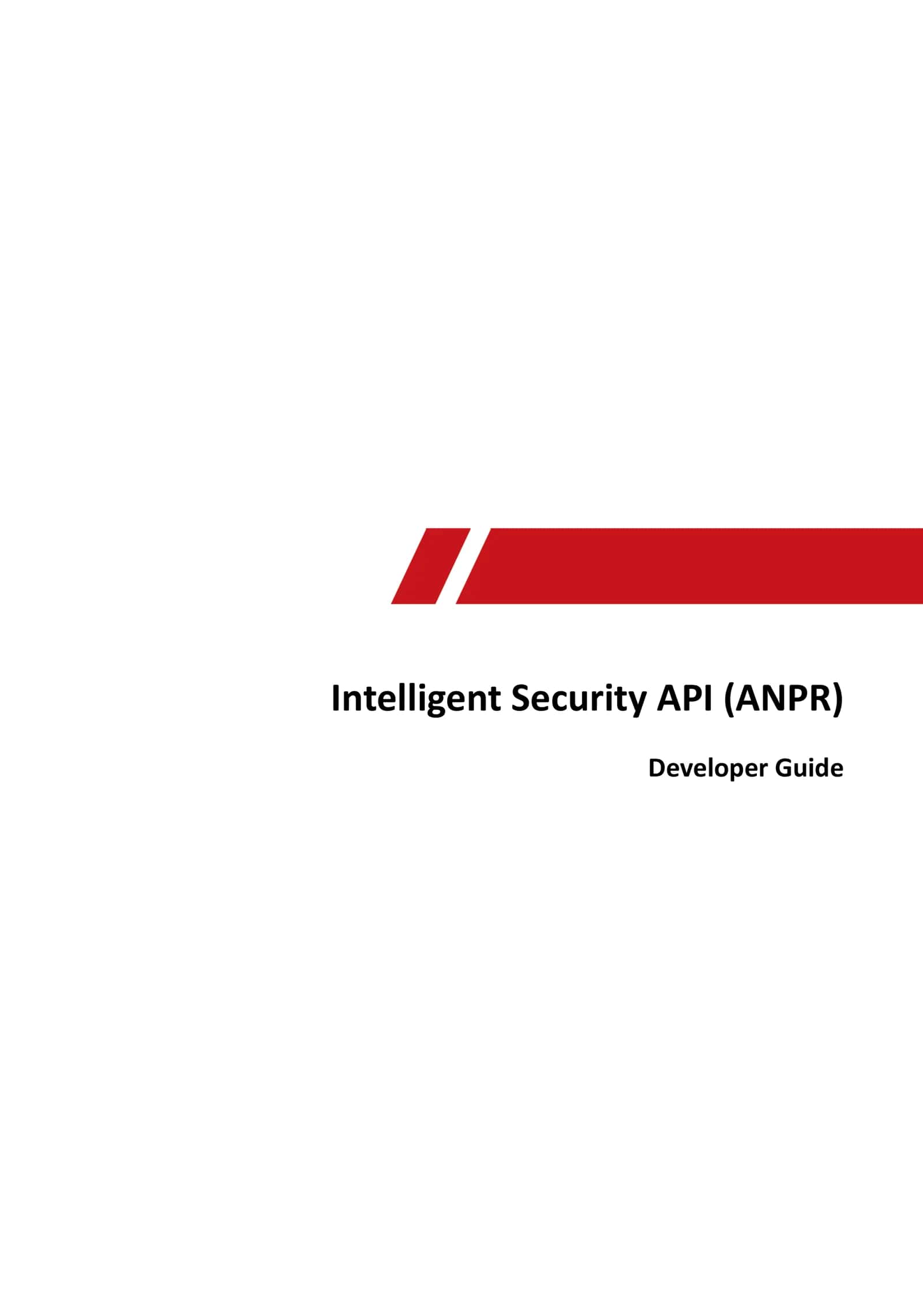 Intelligent Security API (ANPR) Developer Guide