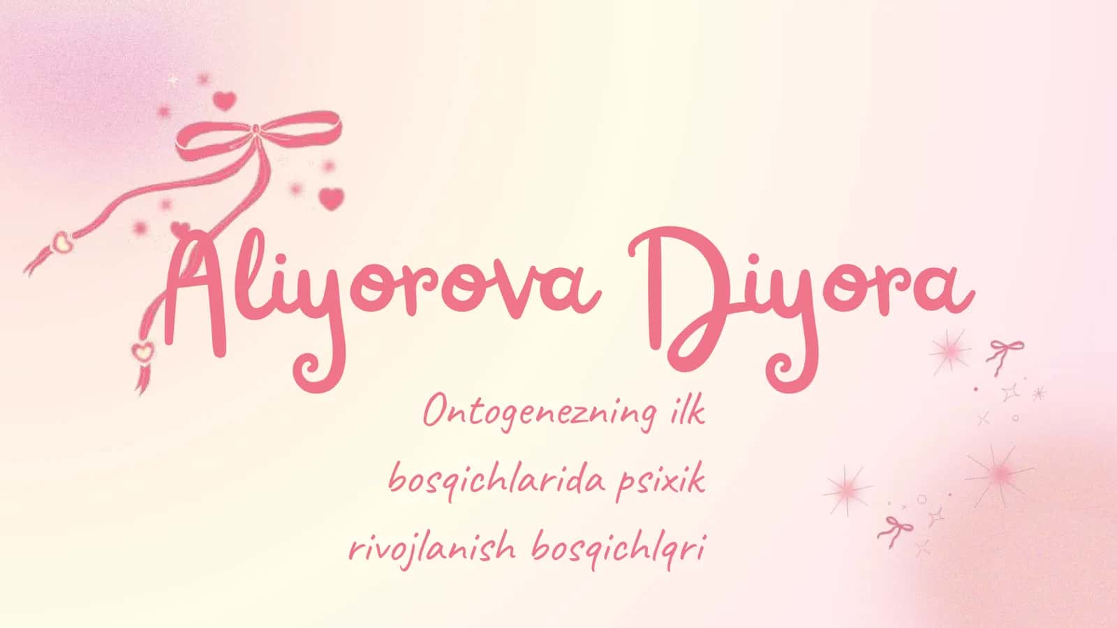 Ontogenezning ilk bosqichlarida psixik rivojlanish bosqichlqri
