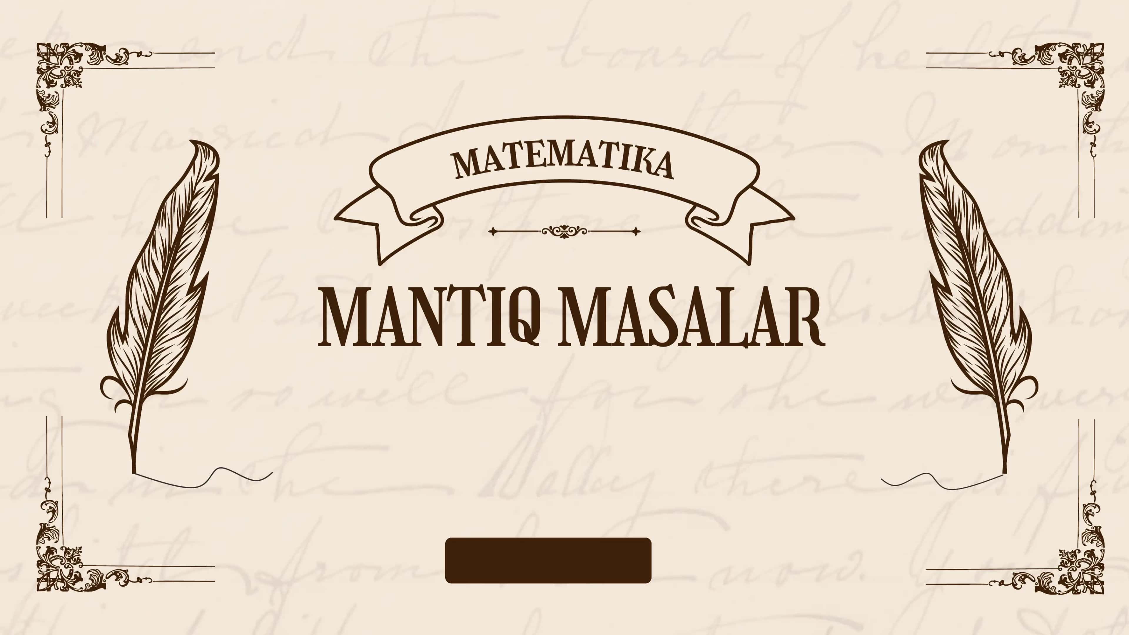 MANTIQ MASALAR