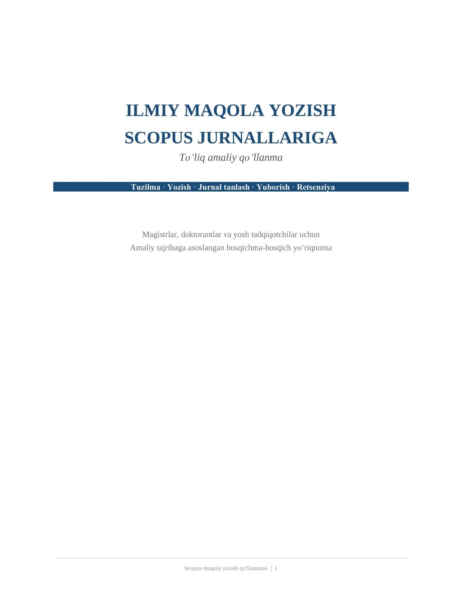 Scopus maqola yozish qo'llanma