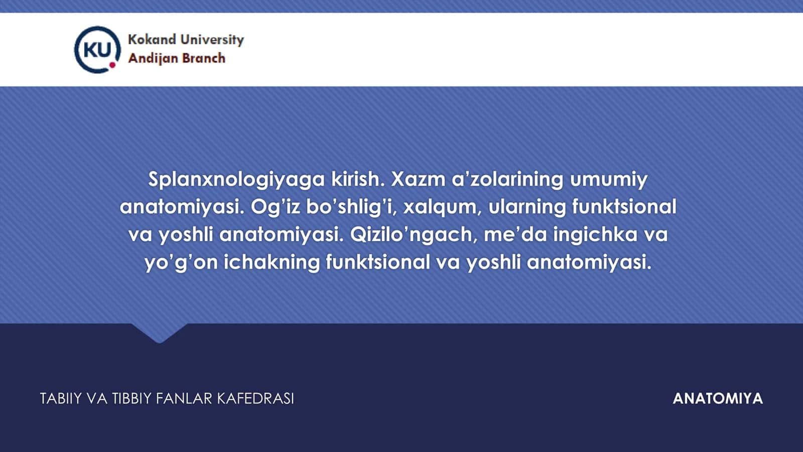 Darslik Splanxnologiya hazm qilish organlari anatomiyasi