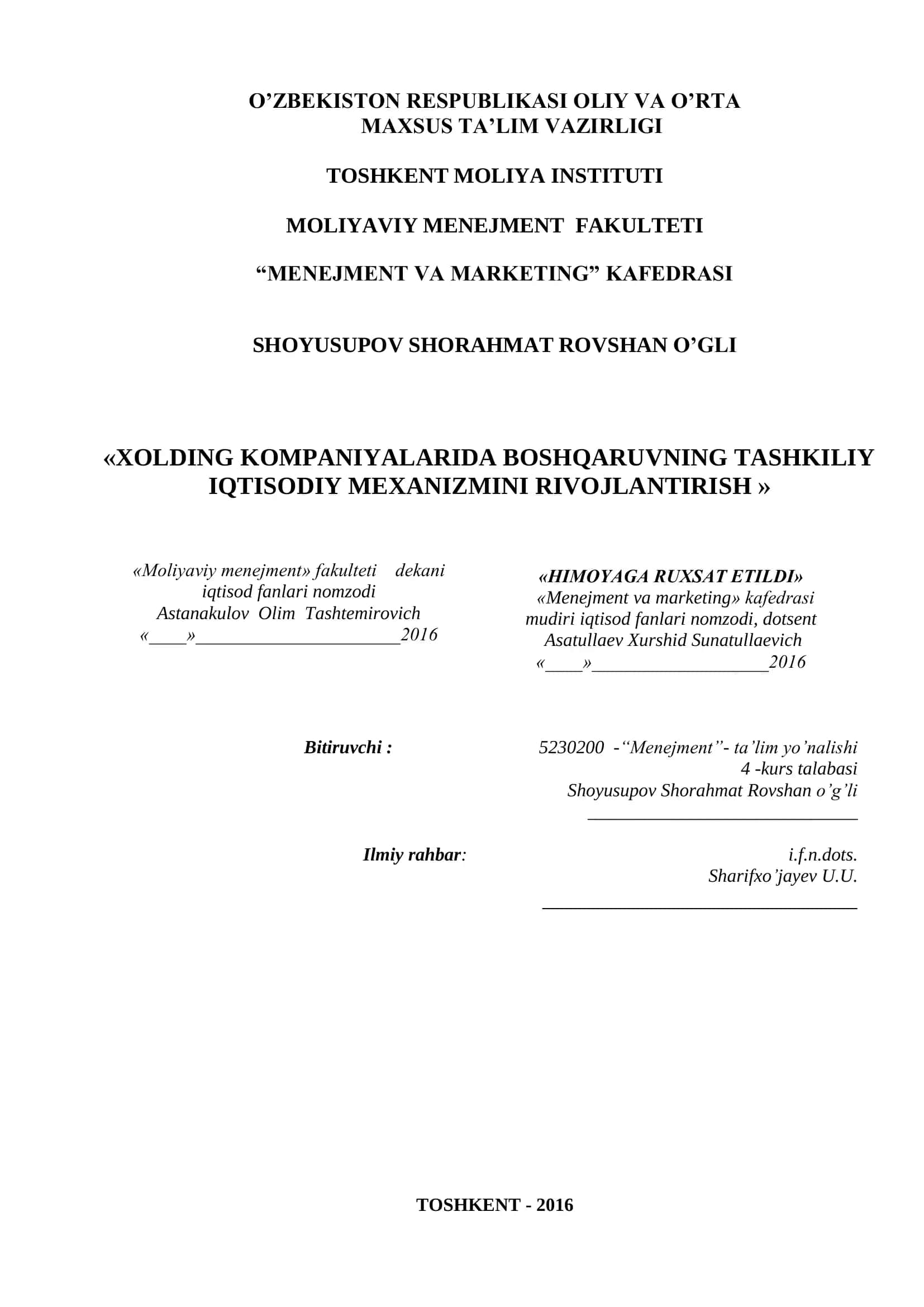 Iqtisodiyotni modernizatsiya va diversifikatsiya qilish