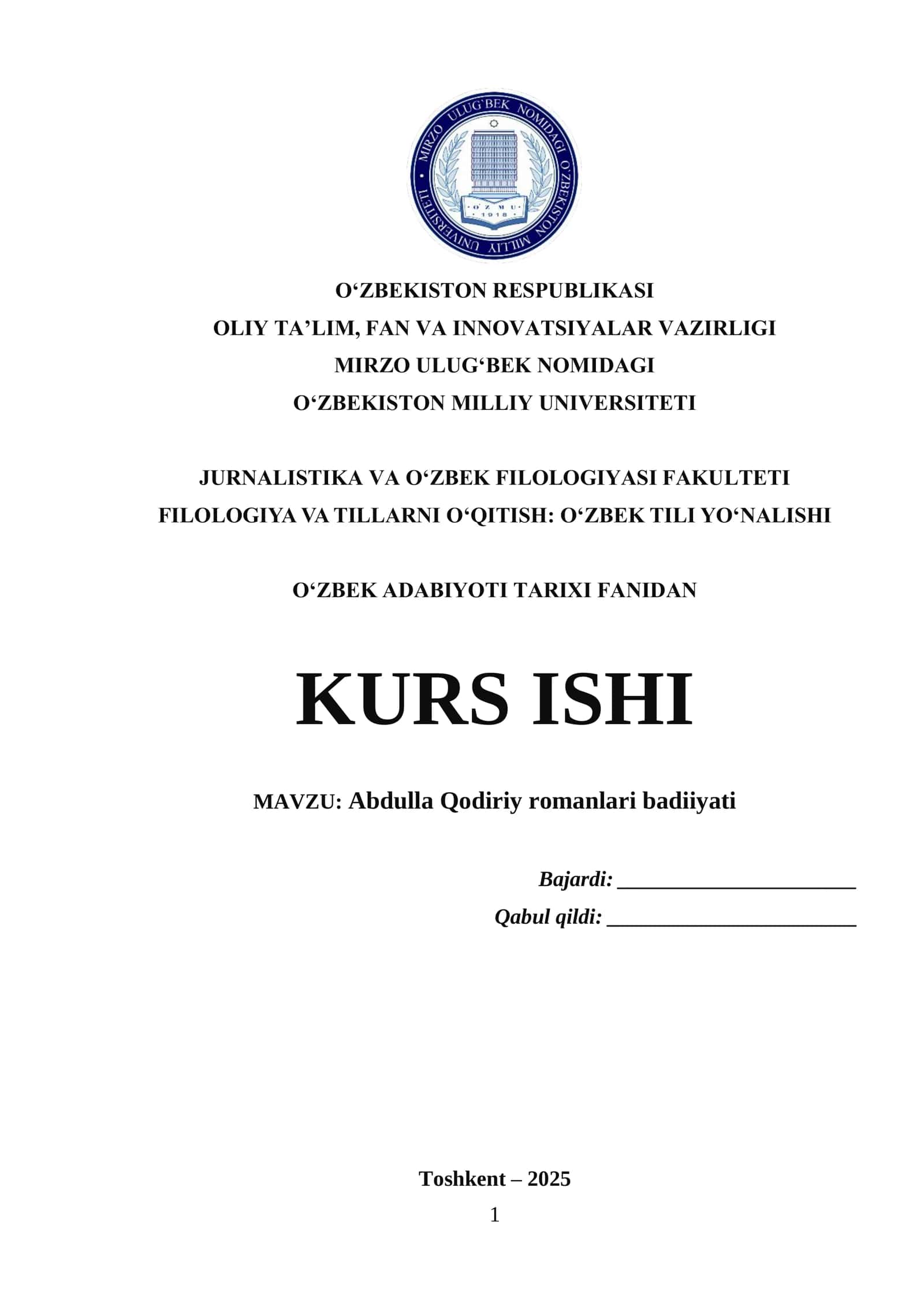 Abdulla Qodiriy romanlari badiiyati
