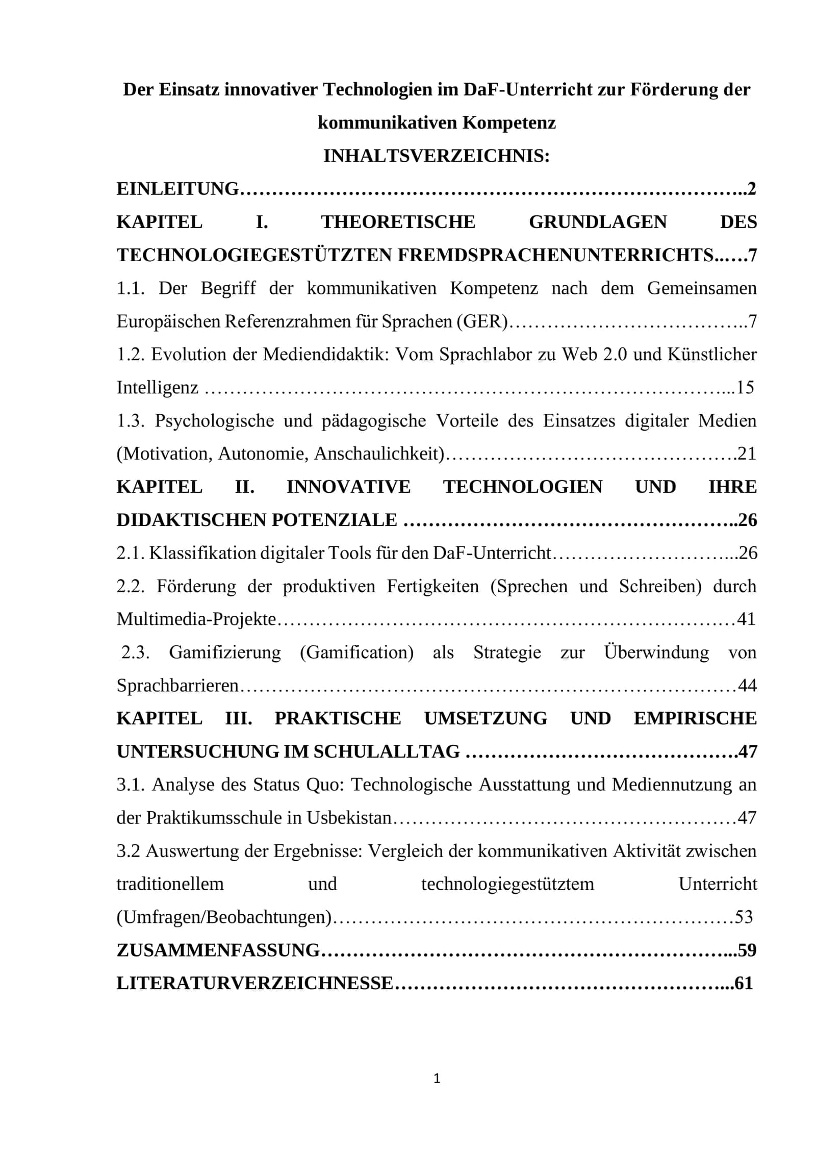 Der Einsatz innovativer Technologien im DaF-Unterricht zur Förderung der kommunikativen Kompetenz